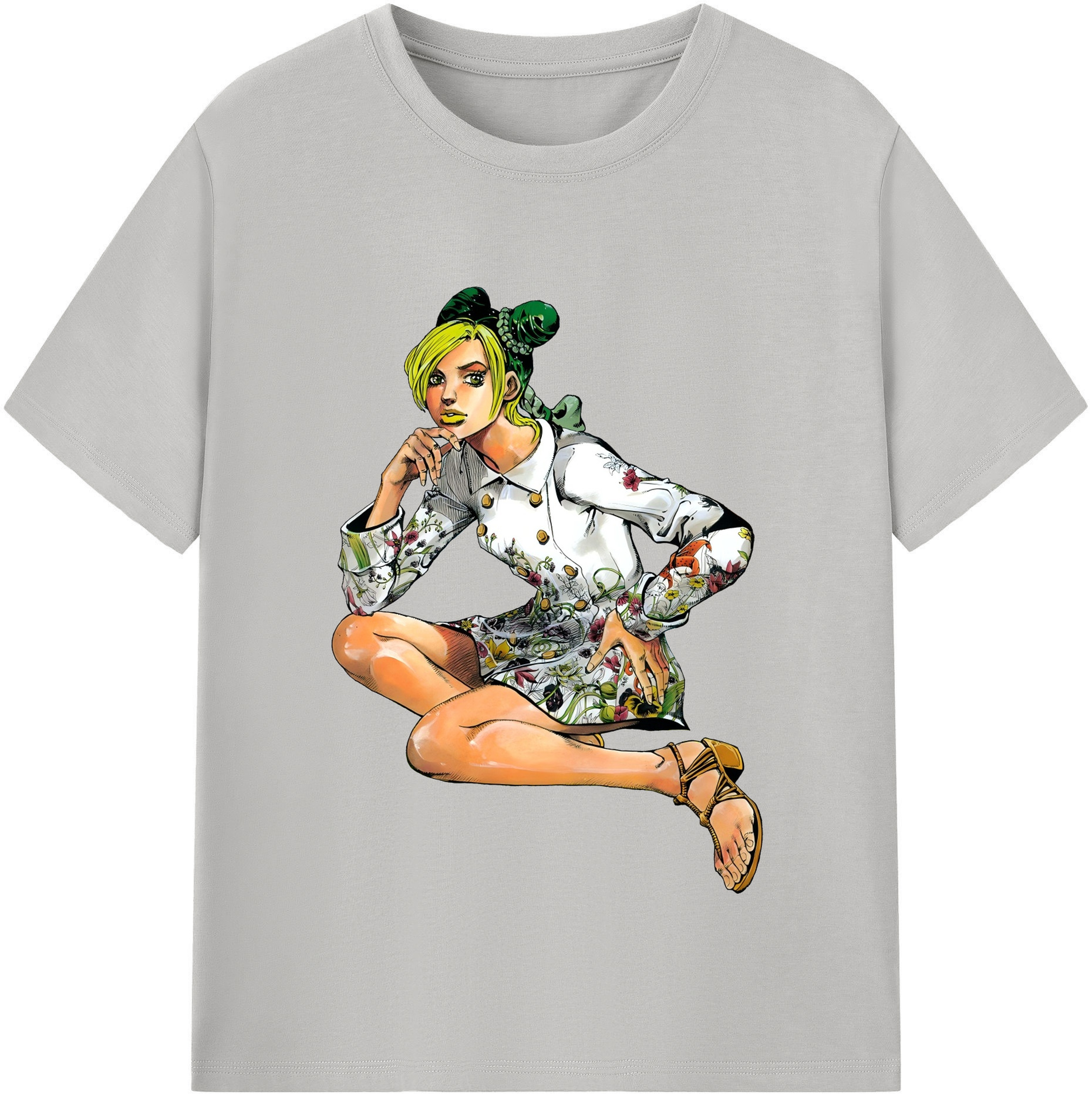 （画像用） "ジョジョの奇妙な冒険 くうじょう ジョリーン JoJo's Bizarre Adventure Jolyne Cujoh " 綿100％半袖Tシャツ（フロントプリント）