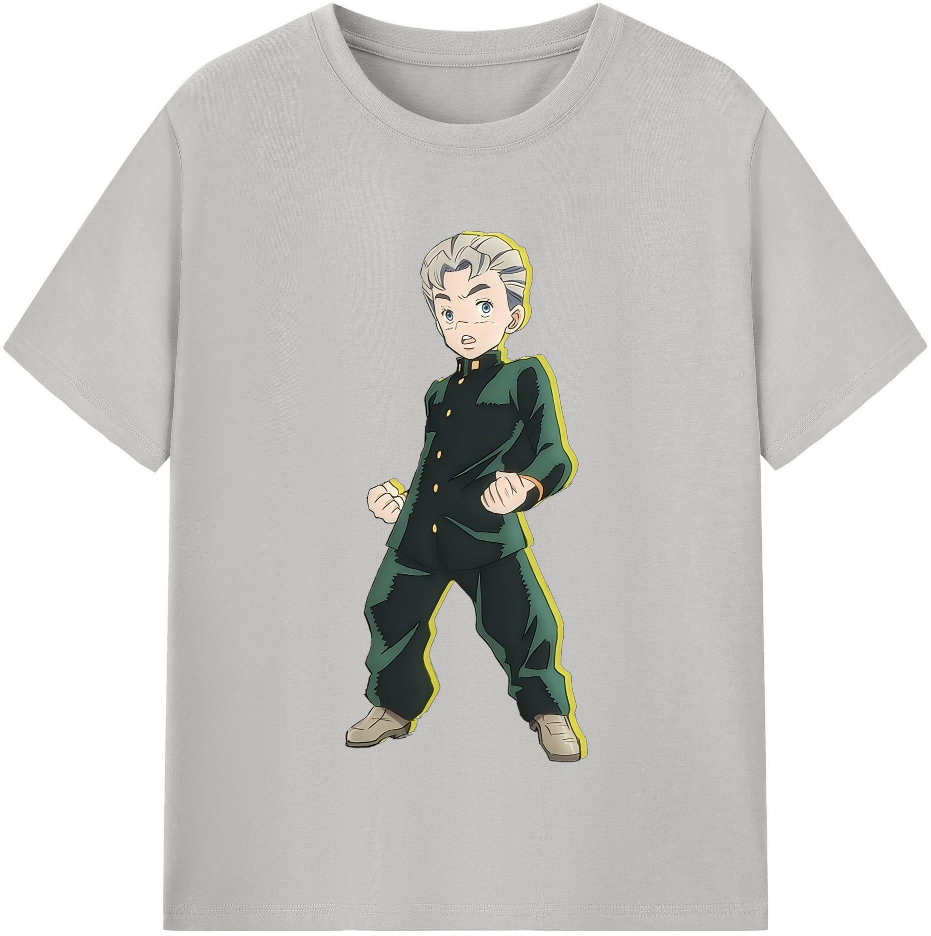 （画像用） ジョジョの奇妙な冒険 広瀨康一 JoJo's Bizarre Adventure Hirose Koichi 綿100％半袖Tシャツ（フロントプリント）