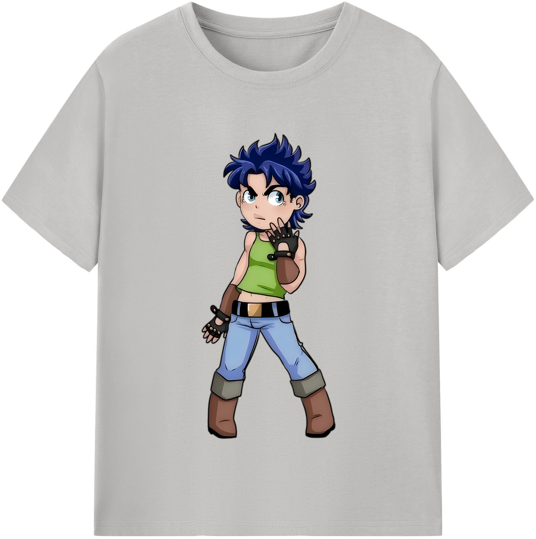 （画像用） ジョジョの奇妙な冒険 広瀨康一 JoJo's Bizarre Adventure Hirose Koichi 綿100％半袖Tシャツ（フロントプリント）