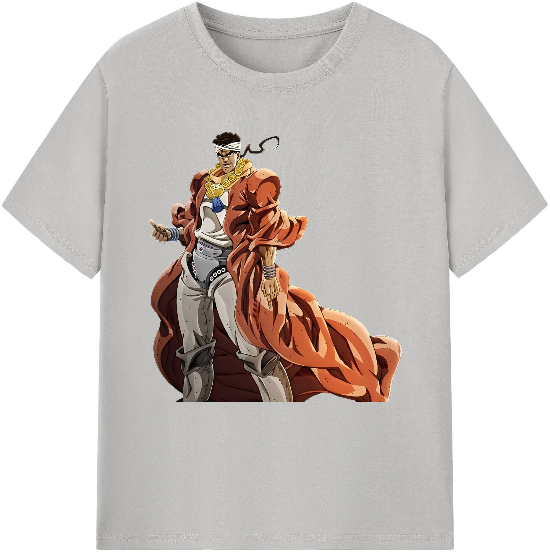 （画像用） ジョジョの奇妙な冒険 ムハンマド?アブドゥル JoJo's Bizarre Adventure Muhammad Avdol 綿100％半袖Tシャツ（フロントプリント）