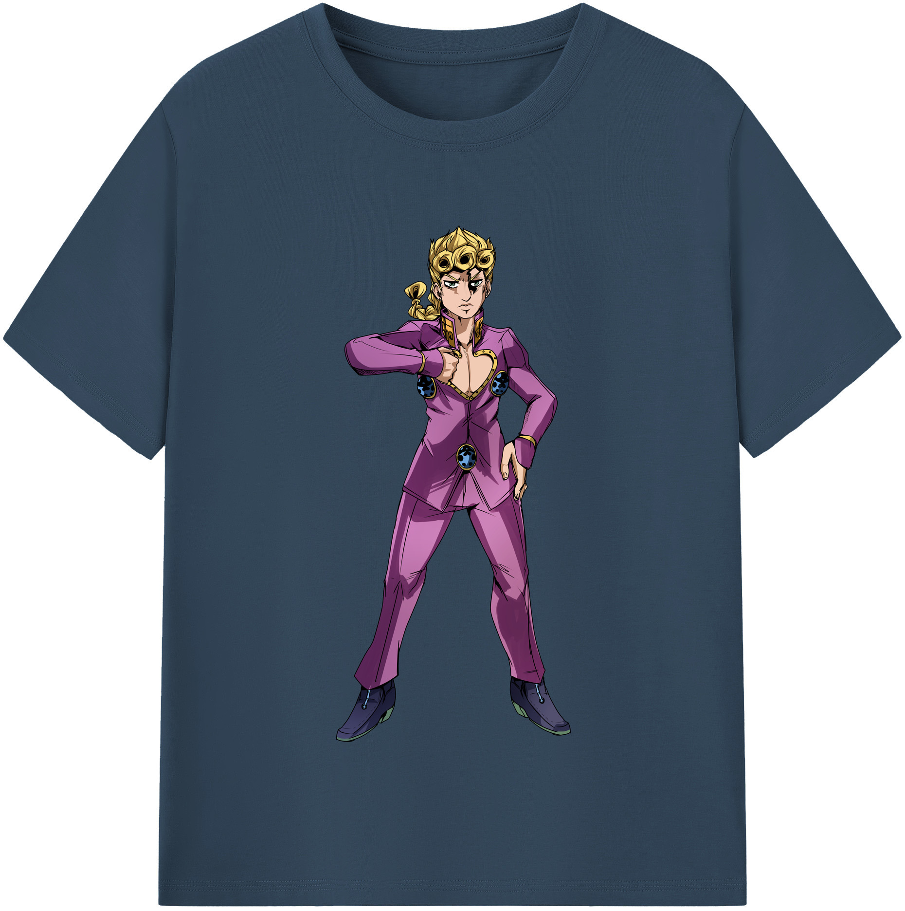 （画像用） ジョジョの奇妙な冒険 ジョルノ?ジョバァーナ JoJo's Bizarre Adventure Giorno Giovanna 綿100％半袖Tシャツ（フロントプリント）
