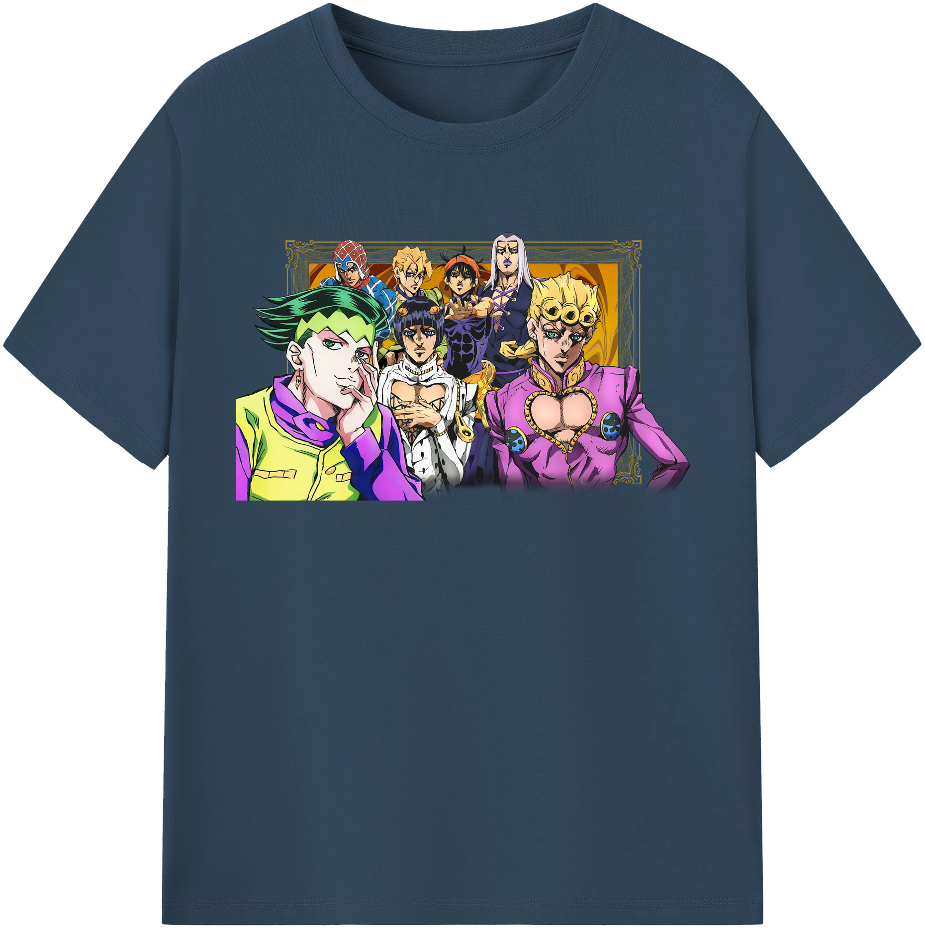 （画像用） ジョジョの奇妙な冒険 ジョルノ?ジョバァーナ JoJo's Bizarre Adventure Giorno Giovanna 綿100％半袖Tシャツ（フロントプリント）