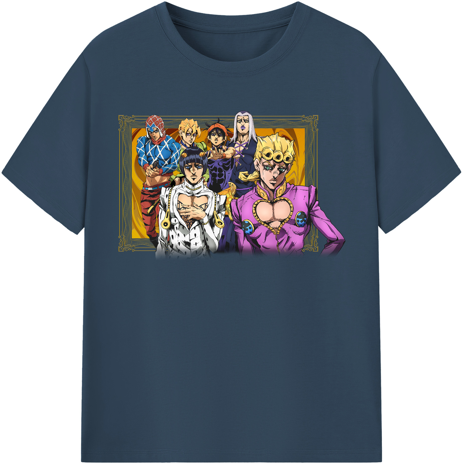 （画像用） ジョジョの奇妙な冒険 ジョルノ?ジョバァーナ JoJo's Bizarre Adventure Giorno Giovanna 綿100％半袖Tシャツ（フロントプリント）