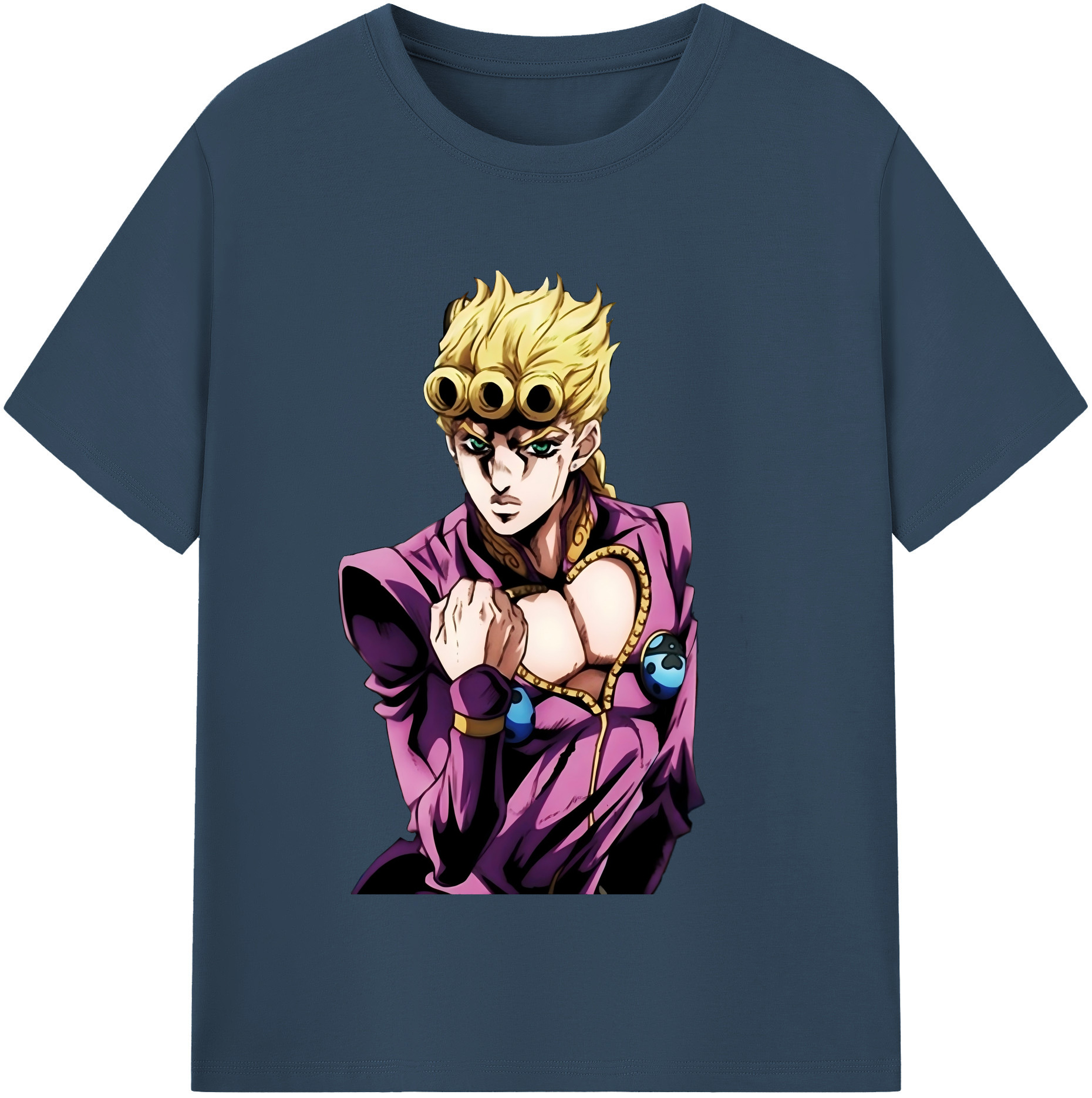（画像用） ジョジョの奇妙な冒険 ジョルノ?ジョバァーナ JoJo's Bizarre Adventure Giorno Giovanna 綿100％半袖Tシャツ（フロントプリント）
