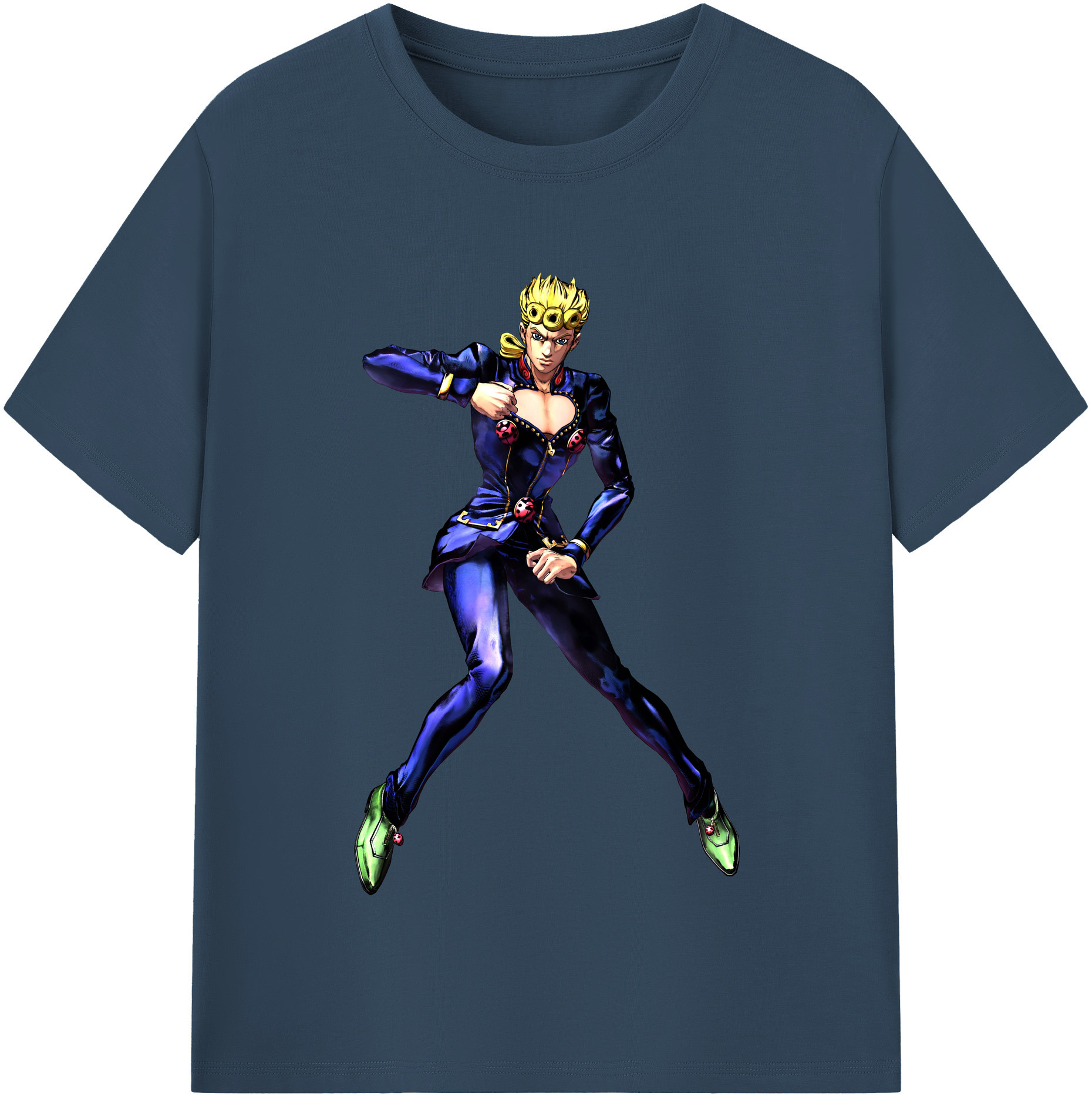 （画像用） ジョジョの奇妙な冒険 ジョルノ?ジョバァーナ JoJo's Bizarre Adventure Giorno Giovanna 綿100％半袖Tシャツ（フロントプリント）