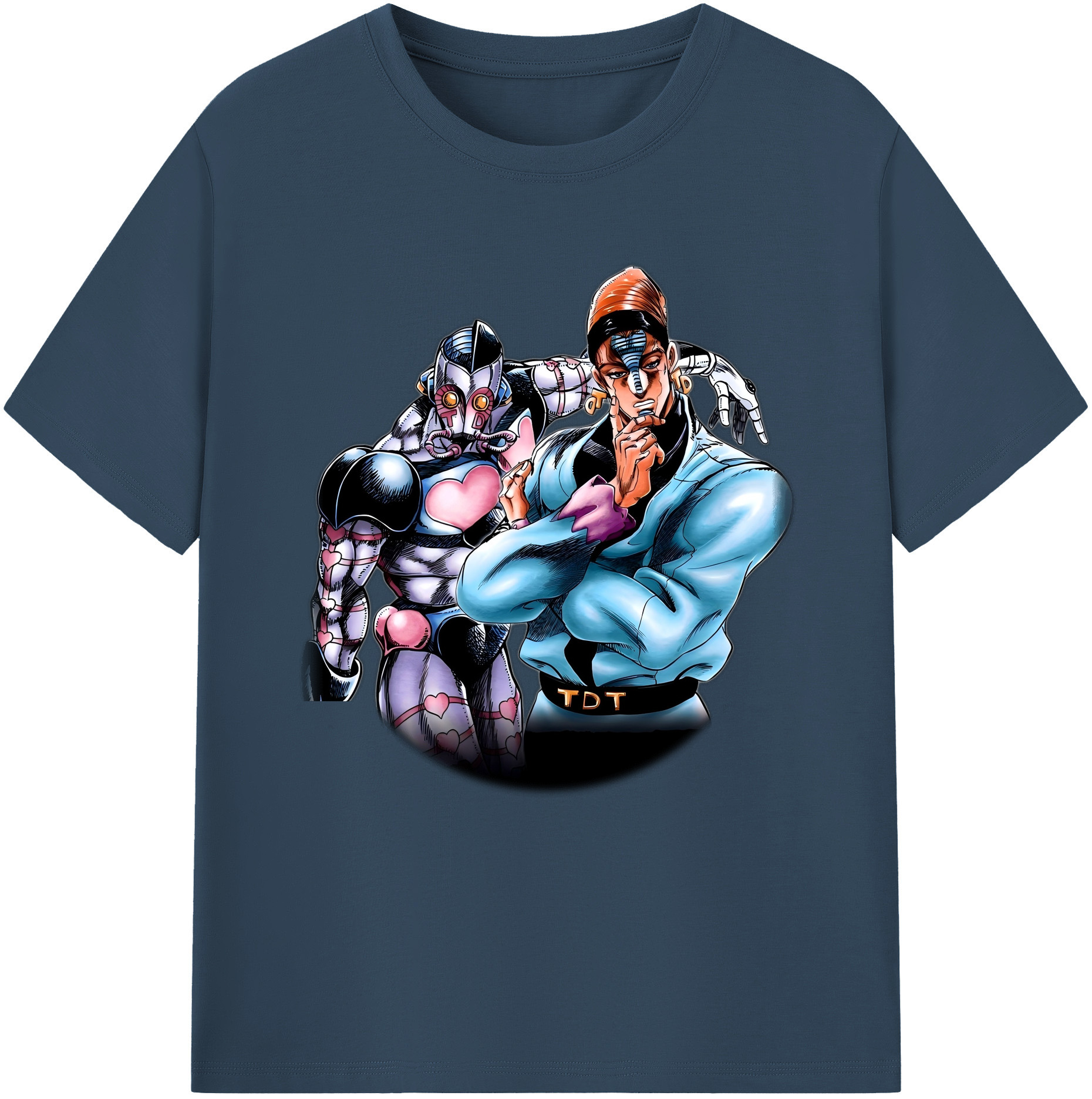 （画像用） ジョジョの奇妙な冒険 ひがしかた じょうすけ JoJo's Bizarre Adventure Higashikata Josuke 綿100％半袖Tシャツ（フロントプリント）