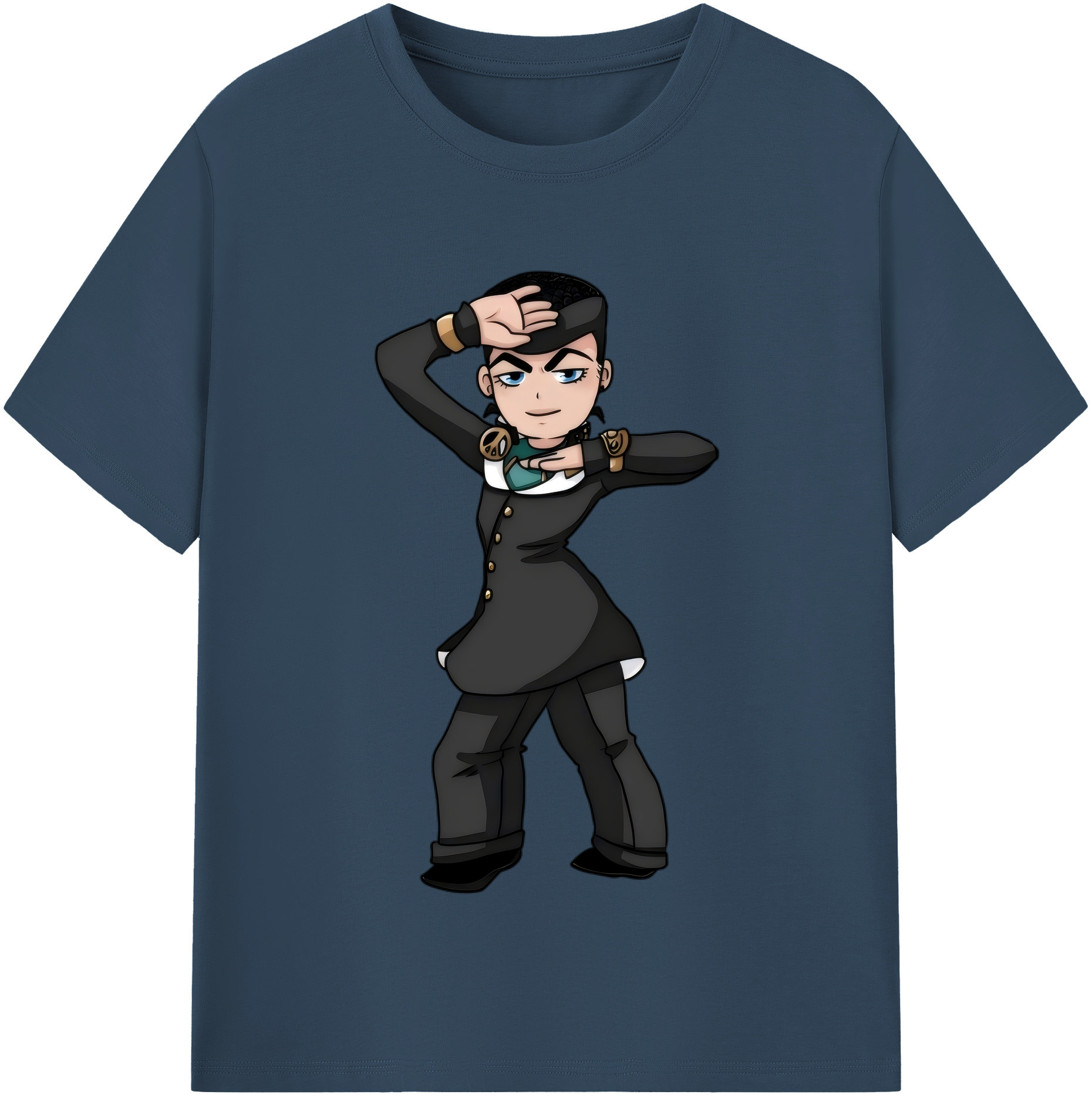 （画像用） ジョジョの奇妙な冒険 ひがしかた じょうすけ JoJo's Bizarre Adventure Higashikata Josuke 綿100％半袖Tシャツ（フロントプリント）