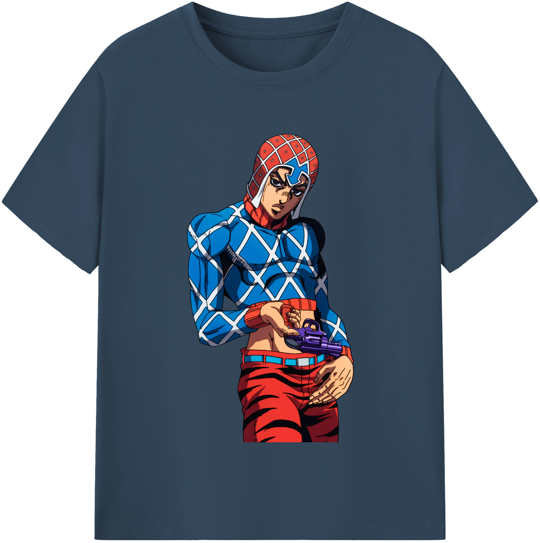 （画像用） ジョジョの奇妙な冒険 グイード?ミスタ JoJo's Bizarre Adventure Guido Mista 綿100％半袖Tシャツ（フロントプリント）
