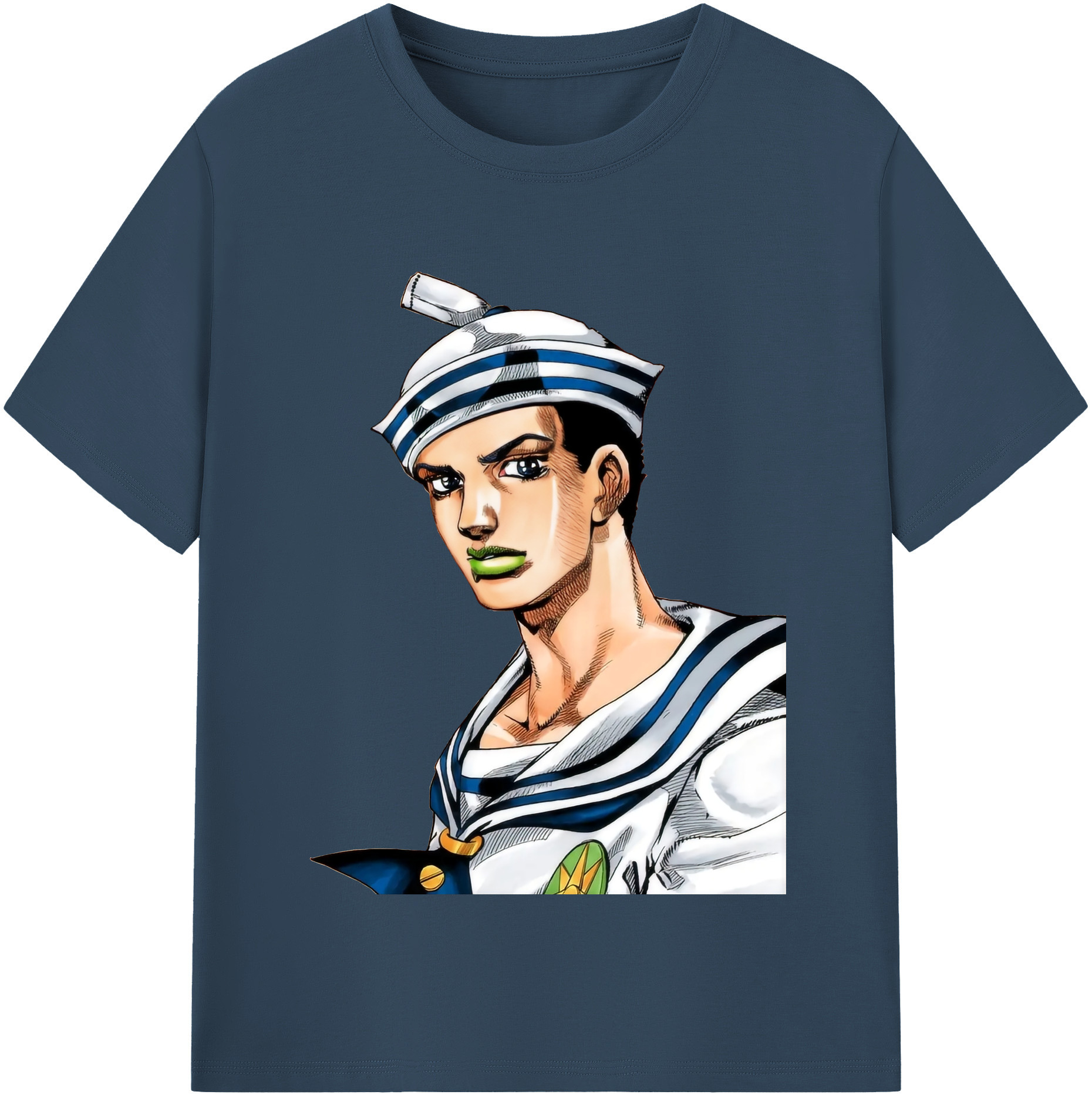 （画像用） ジョジョの奇妙な冒険 東方定助 JoJo's Bizarre Adventure Higashikata Josuke 綿100％半袖Tシャツ（フロントプリント）