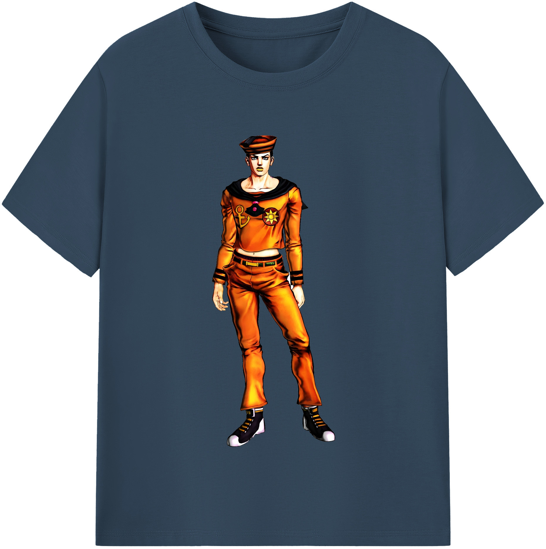 （画像用） ジョジョの奇妙な冒険 東方定助 JoJo's Bizarre Adventure Higashikata Josuke 綿100％半袖Tシャツ（フロントプリント）