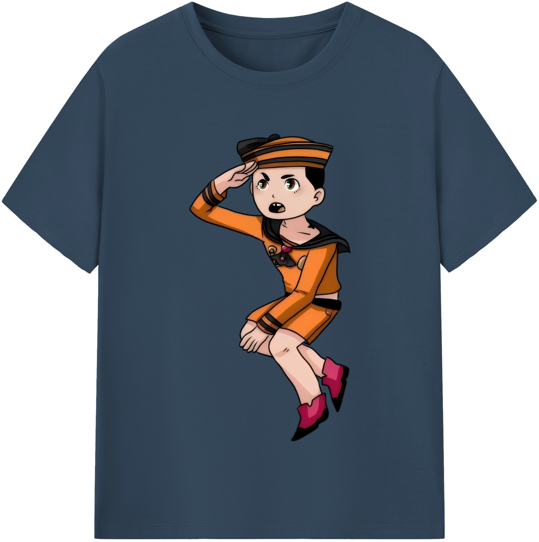 （画像用） ジョジョの奇妙な冒険 東方定助 JoJo's Bizarre Adventure Higashikata Josuke 綿100％半袖Tシャツ（フロントプリント）