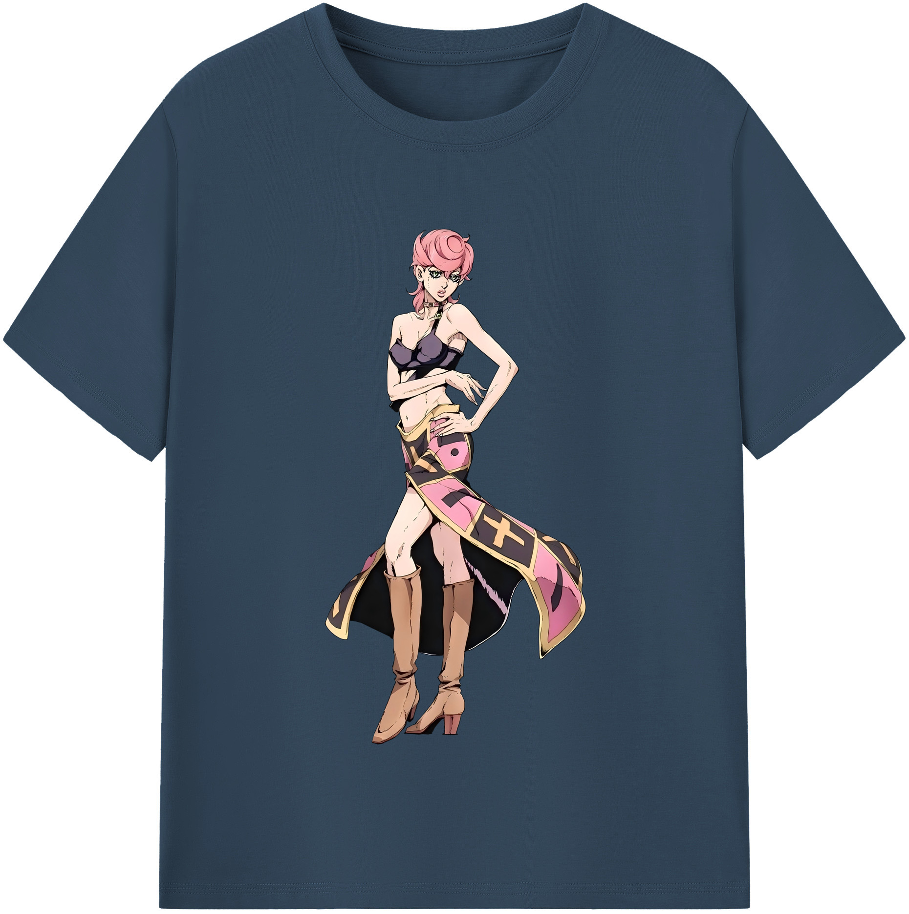 （画像用） ジョジョの奇妙な冒険 トリッシュ?ウナ JoJo's Bizarre Adventure Trish Una 綿100％半袖Tシャツ（フロントプリント）