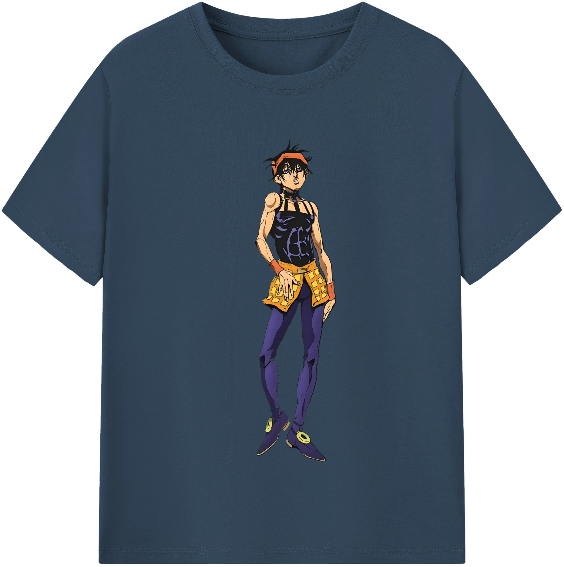 （画像用） ジョジョの奇妙な冒険 ナランチャ?ギルガ JoJo's Bizarre Adventure Narancia Ghirga 綿100％半袖Tシャツ（フロントプリント）