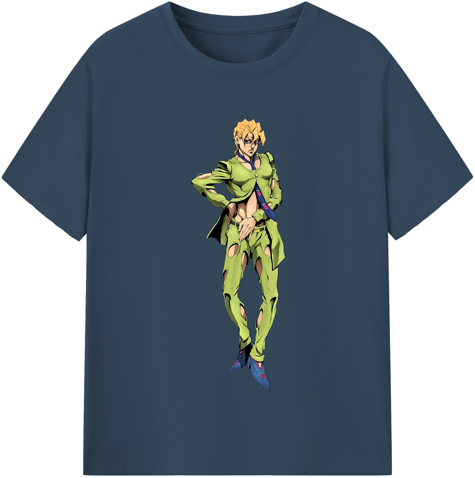 （画像用） ジョジョの奇妙な冒険 パンナコッタ?フー JoJo's Bizarre Adventure Pannacotta Fugo 綿100％半袖Tシャツ（フロントプリント）