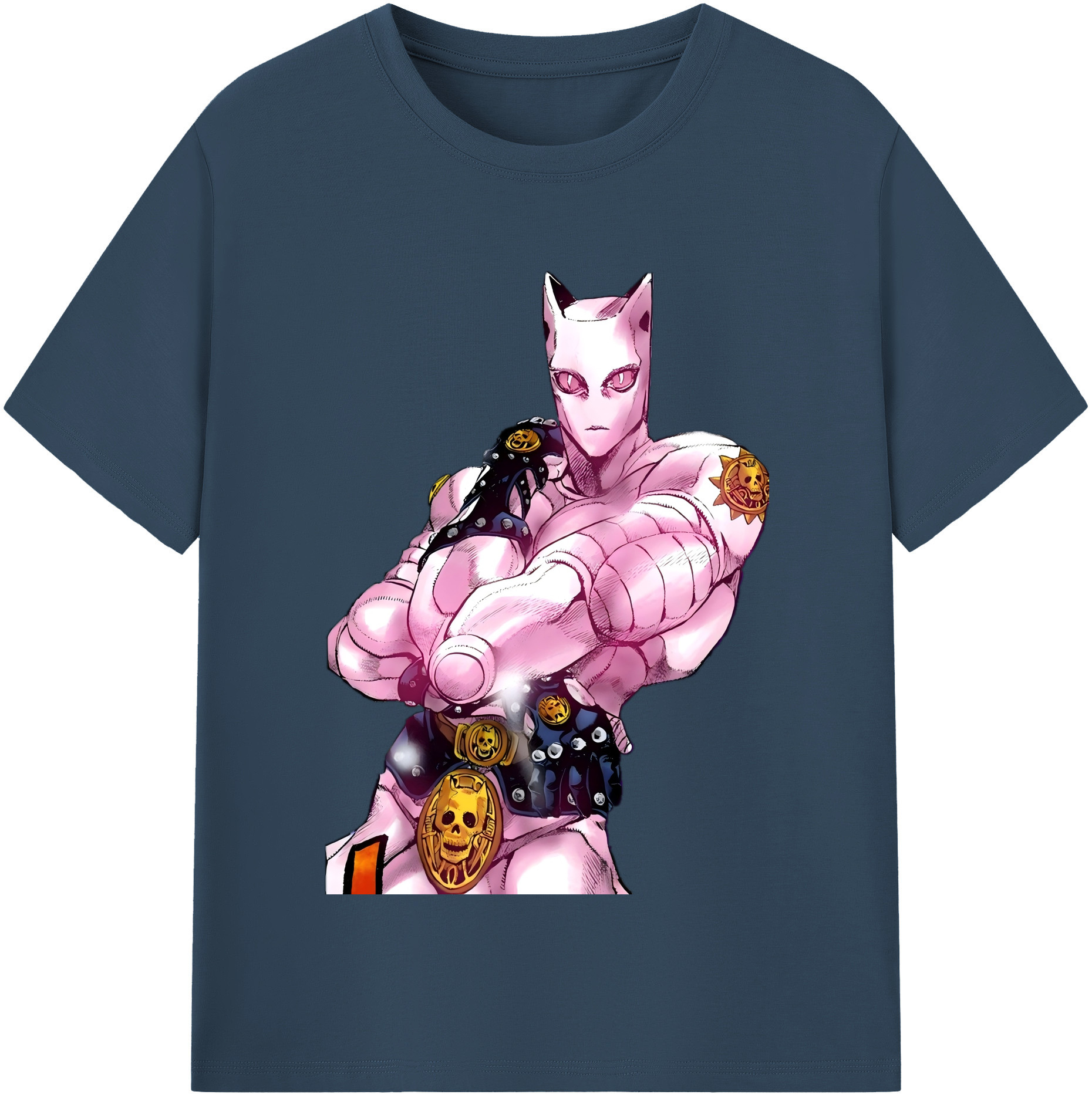 （画像用） ジョジョの奇妙な冒険 きら よしかげ JoJo's Bizarre Adventure Kira Yoshikage 綿100％半袖Tシャツ（フロントプリント）