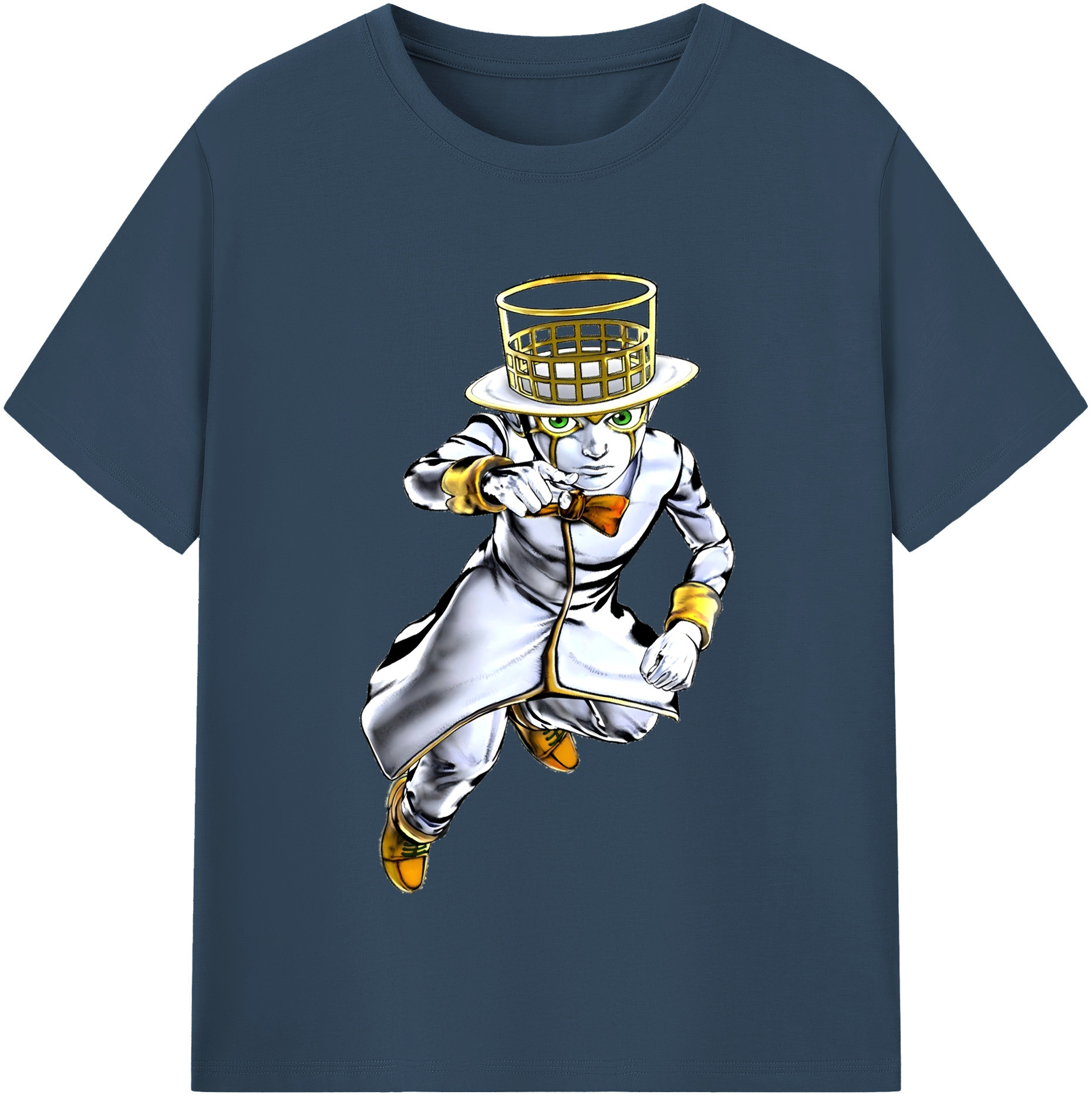 （画像用） ジョジョの奇妙な冒険 岸辺 露伴（きしべ ろはん） JoJo's Bizarre Adventure Rohan Kishibe 綿100％半袖Tシャツ（フロントプリント）