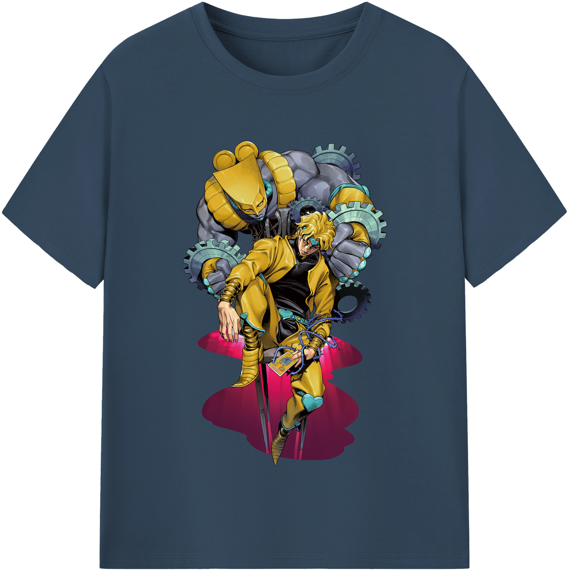 （画像用） ジョジョの奇妙な冒険 ディオ?ブランドー JoJo's Bizarre Adventure Dio Brando 綿100％半袖Tシャツ（フロントプリント）