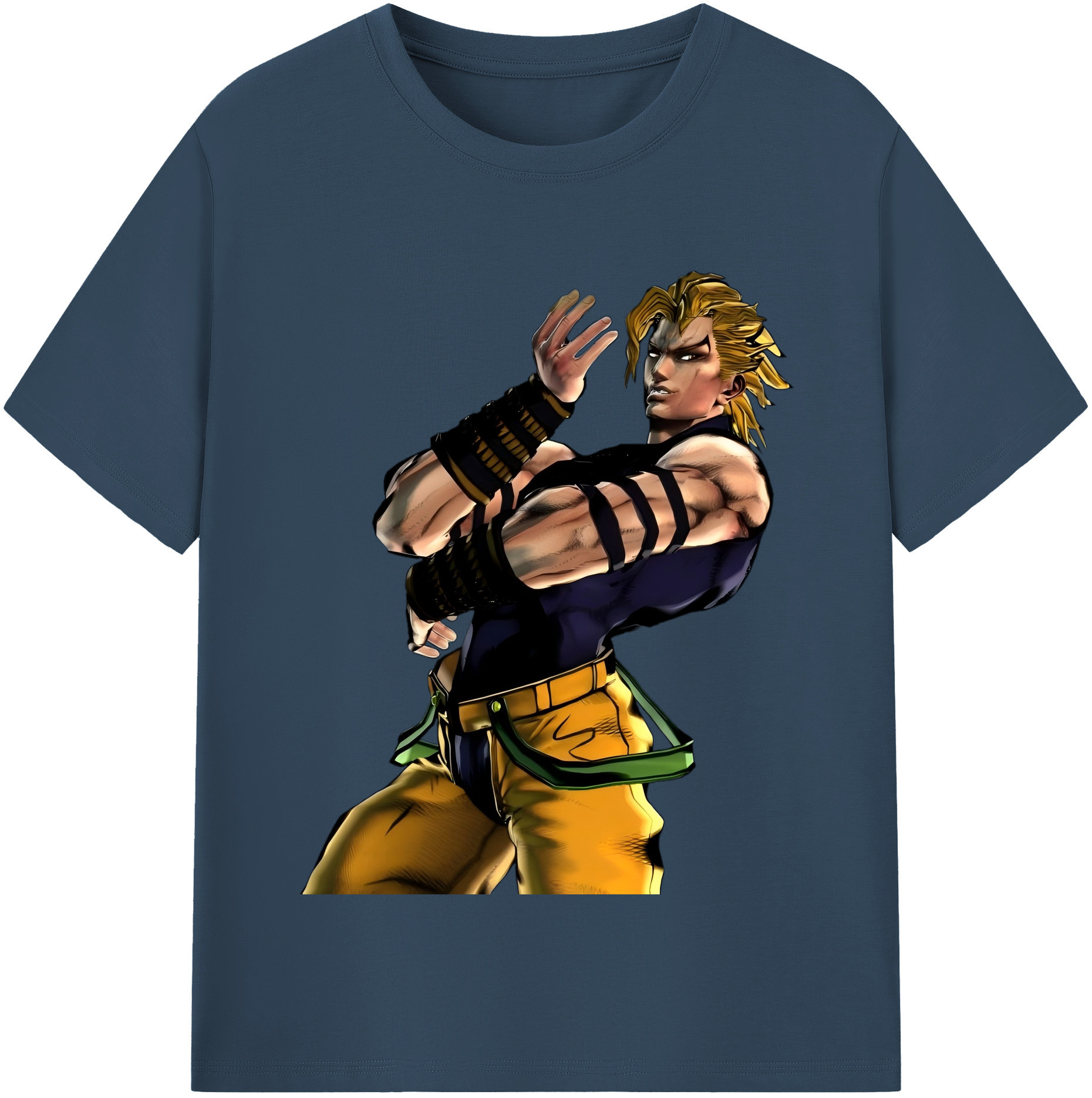 （画像用） ジョジョの奇妙な冒険 ディオ?ブランドー JoJo's Bizarre Adventure Dio Brando 綿100％半袖Tシャツ（フロントプリント）