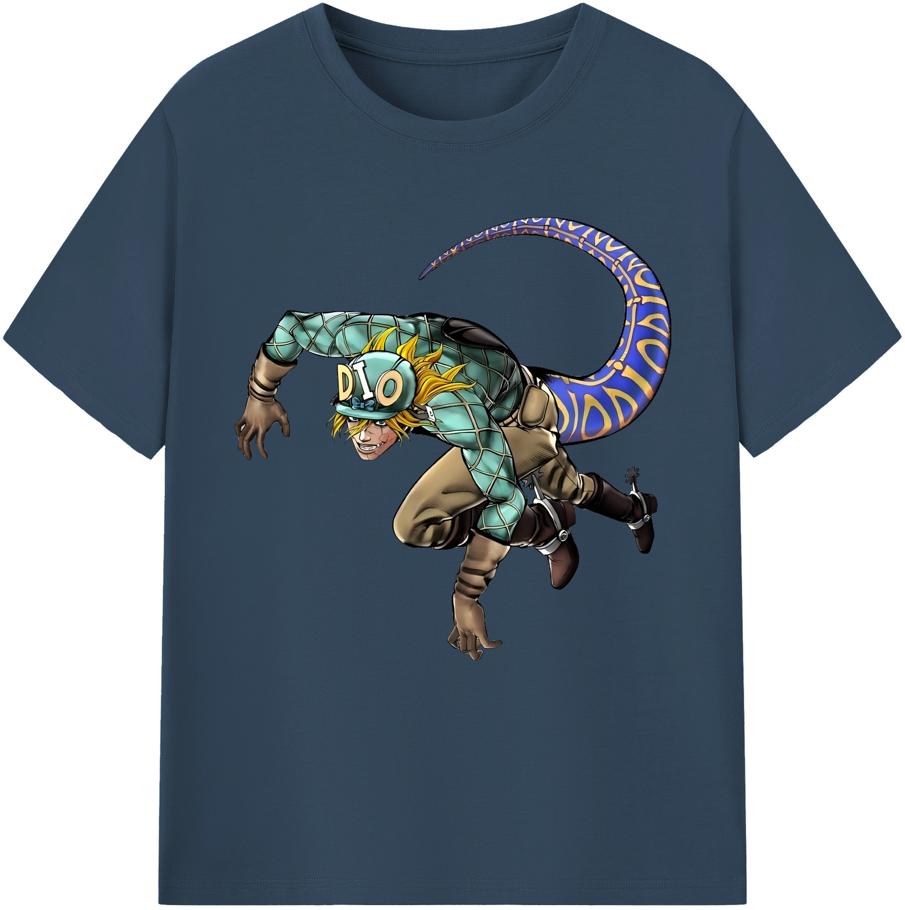 （画像用） ジョジョの奇妙な冒険 ディオ?ブランドー JoJo's Bizarre Adventure Dio Brando 綿100％半袖Tシャツ（フロントプリント）