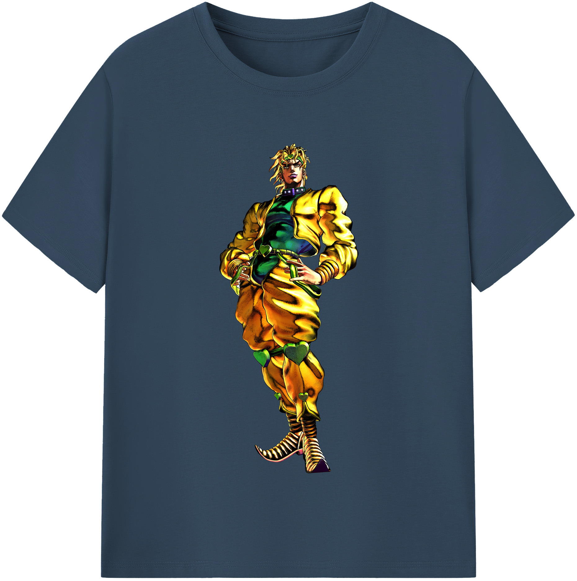 （画像用） ジョジョの奇妙な冒険 ディオ?ブランドー JoJo's Bizarre Adventure Dio Brando 綿100％半袖Tシャツ（フロントプリント）