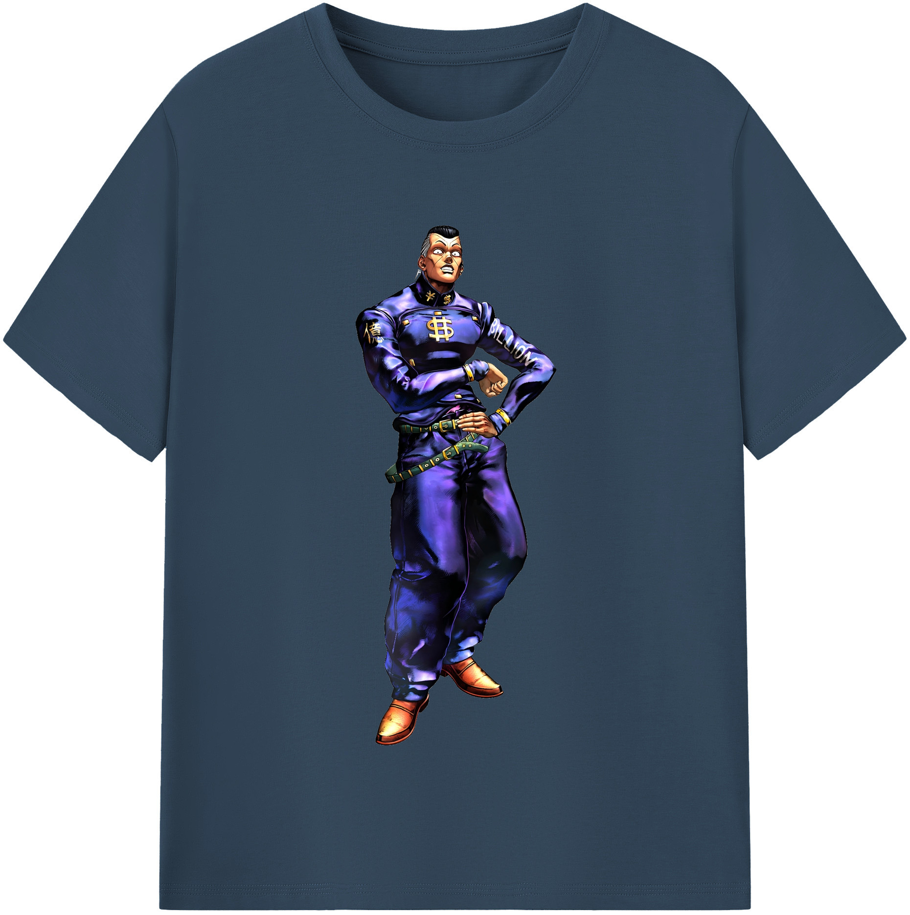 （画像用） ジョジョの奇妙な冒険 虹村億泰 にじむら おくやす JoJo's Bizarre Adventure Nijimura Okuyasu 綿100％半袖Tシャツ（フロントプリント）