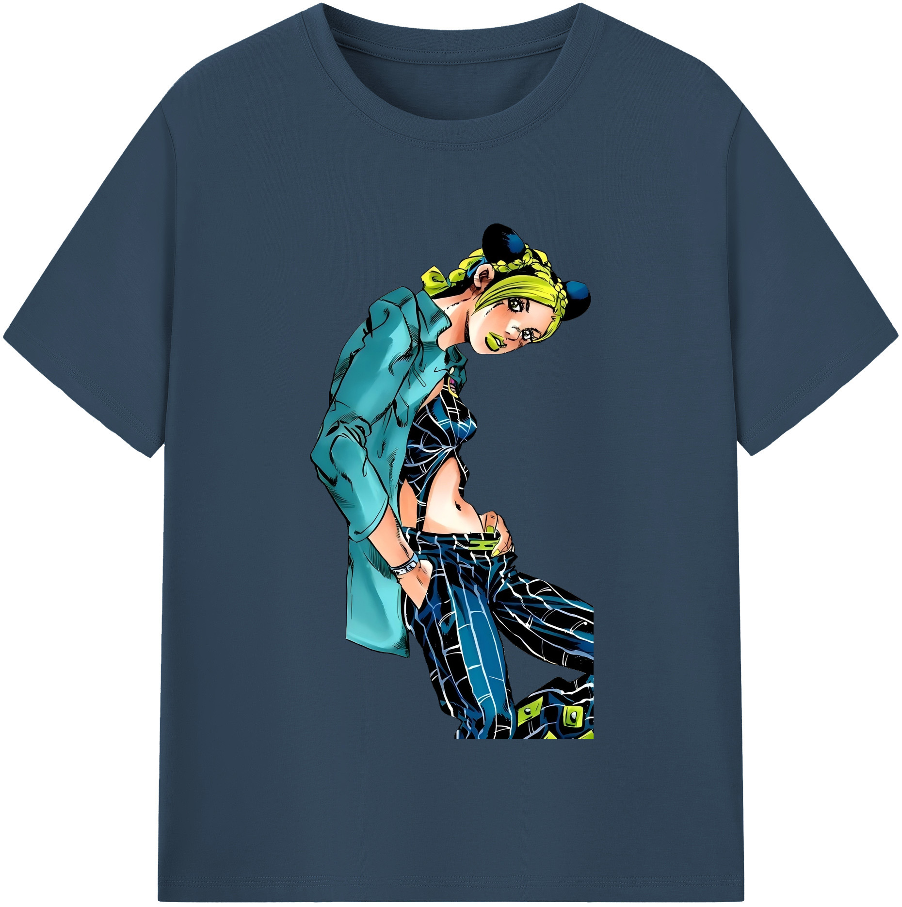 （画像用） "ジョジョの奇妙な冒険 くうじょう ジョリーン JoJo's Bizarre Adventure Jolyne Cujoh " 綿100％半袖Tシャツ（フロントプリント）