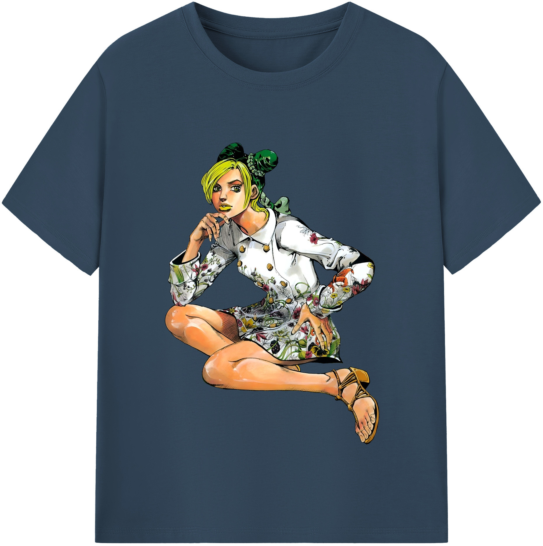 （画像用） "ジョジョの奇妙な冒険 くうじょう ジョリーン JoJo's Bizarre Adventure Jolyne Cujoh " 綿100％半袖Tシャツ（フロントプリント）