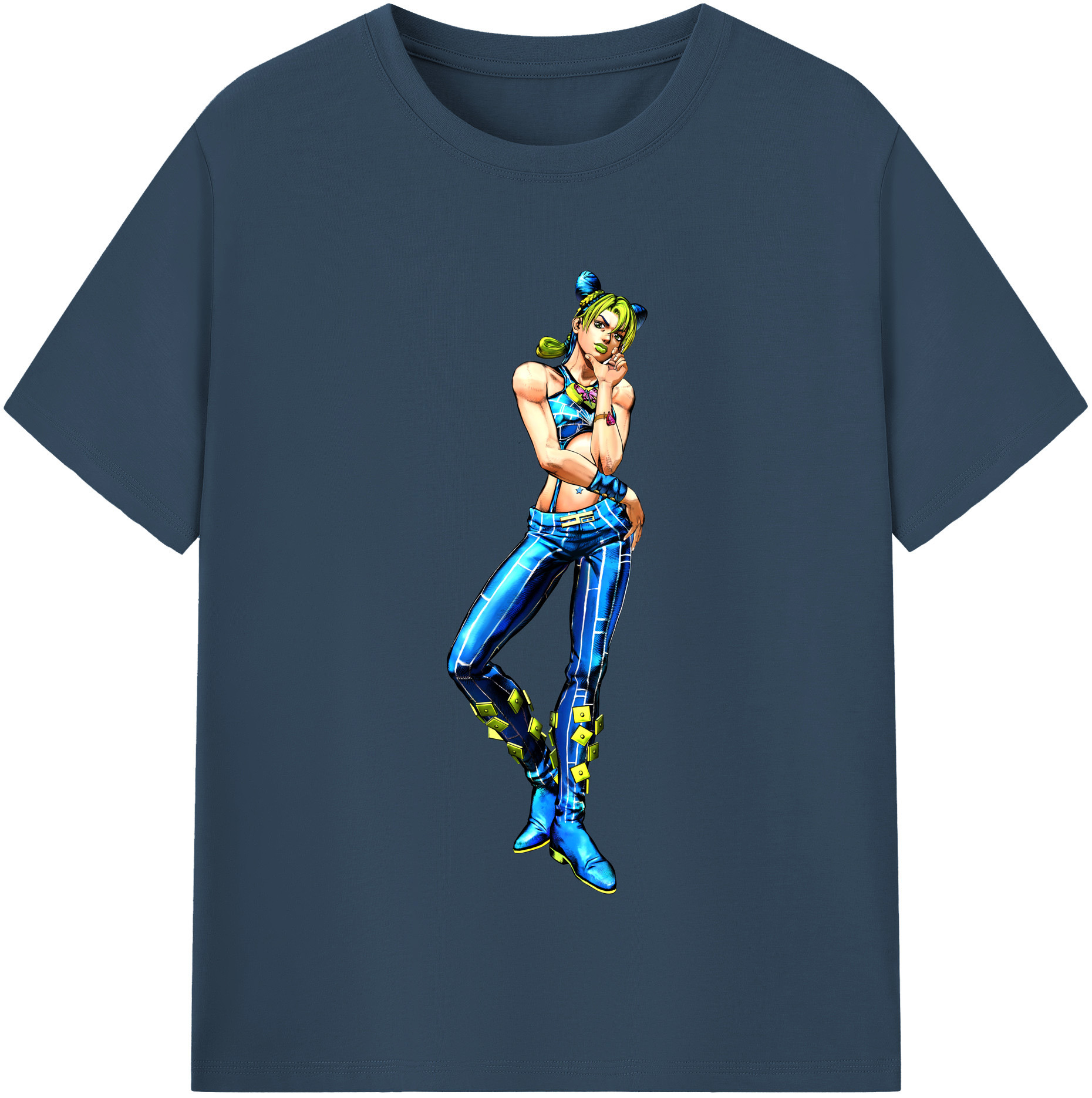 （画像用） "ジョジョの奇妙な冒険 くうじょう ジョリーン JoJo's Bizarre Adventure Jolyne Cujoh " 綿100％半袖Tシャツ（フロントプリント）