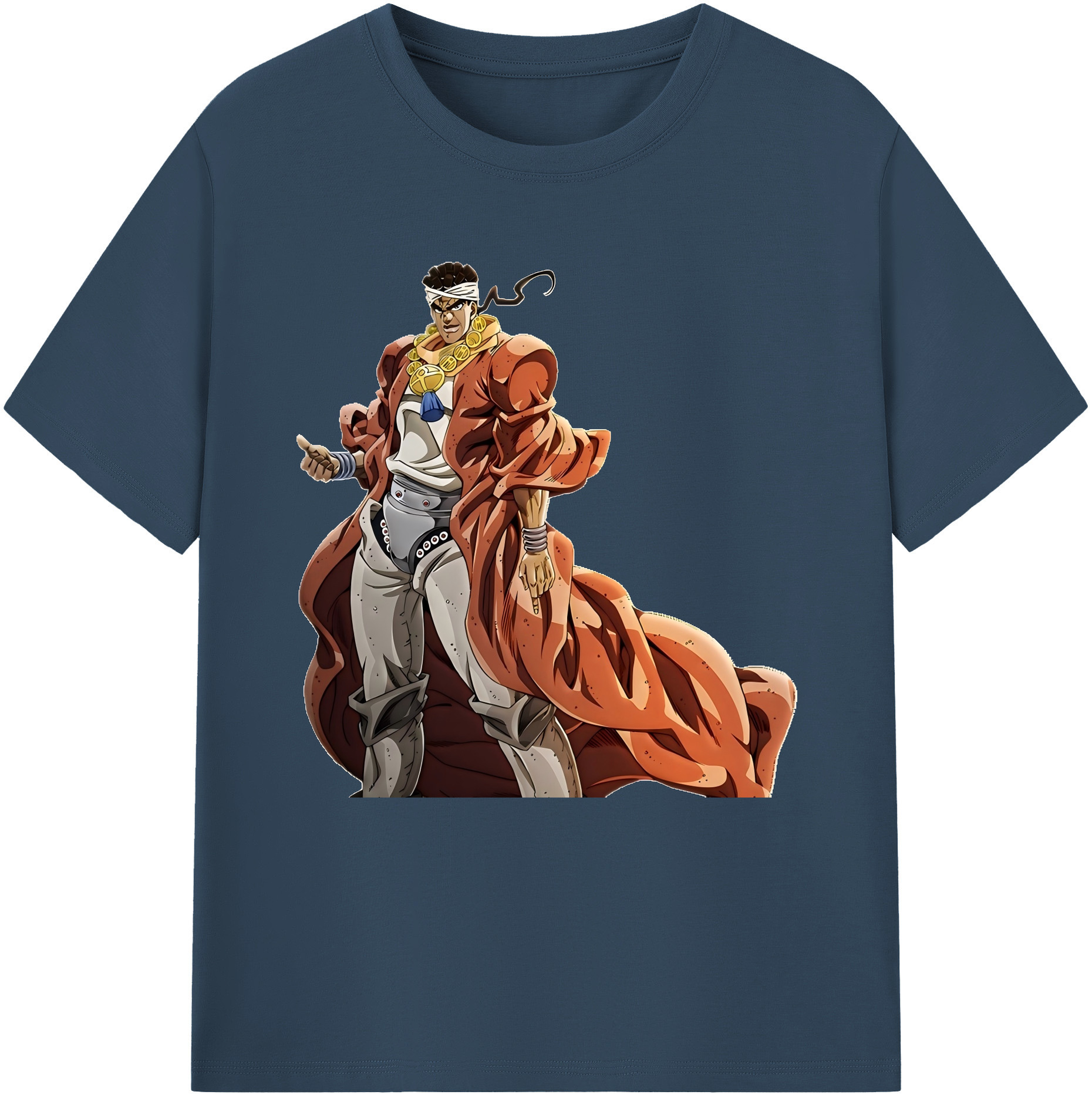 （画像用） ジョジョの奇妙な冒険 ムハンマド?アブドゥル JoJo's Bizarre Adventure Muhammad Avdol 綿100％半袖Tシャツ（フロントプリント）