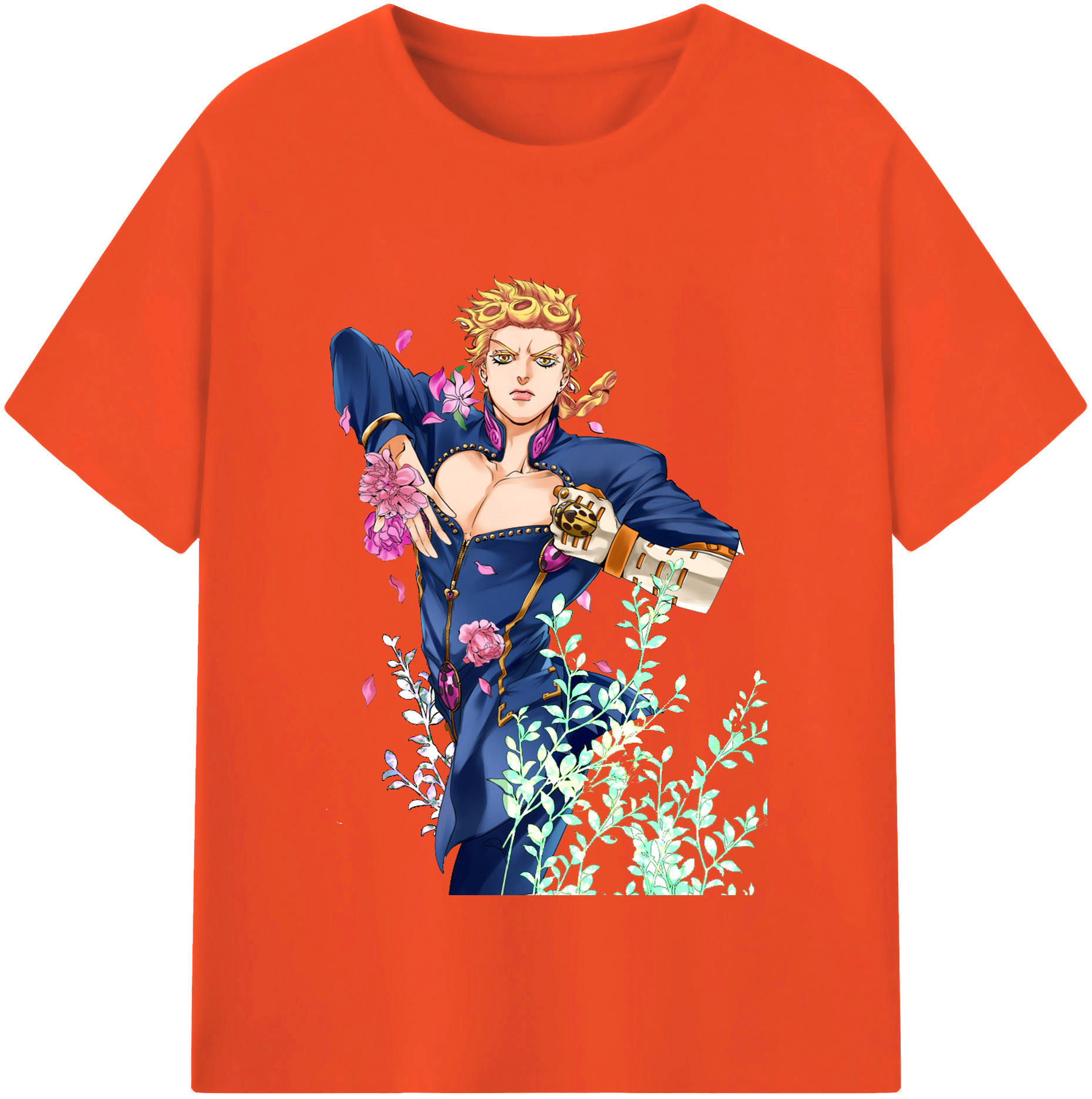 （画像用） ジョジョの奇妙な冒険 ジョルノ?ジョバァーナ JoJo's Bizarre Adventure Giorno Giovanna 綿100％半袖Tシャツ（フロントプリント）