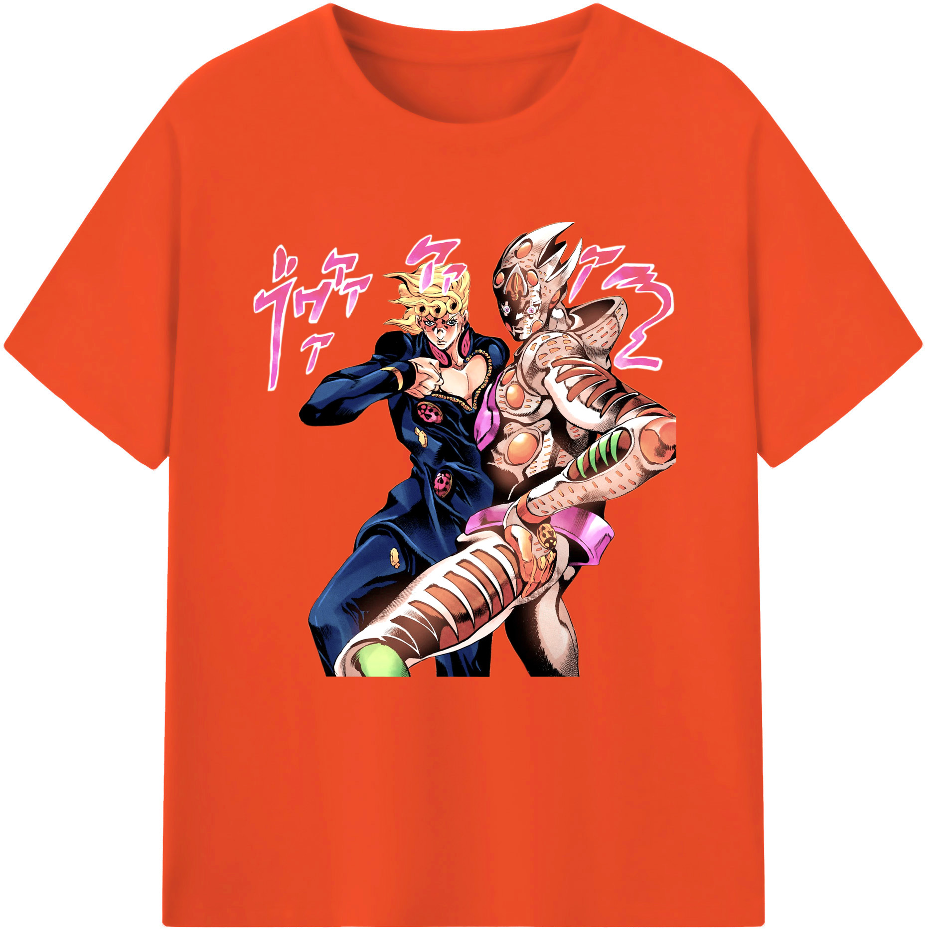 （画像用） ジョジョの奇妙な冒険 ジョルノ?ジョバァーナ JoJo's Bizarre Adventure Giorno Giovanna 綿100％半袖Tシャツ（フロントプリント）
