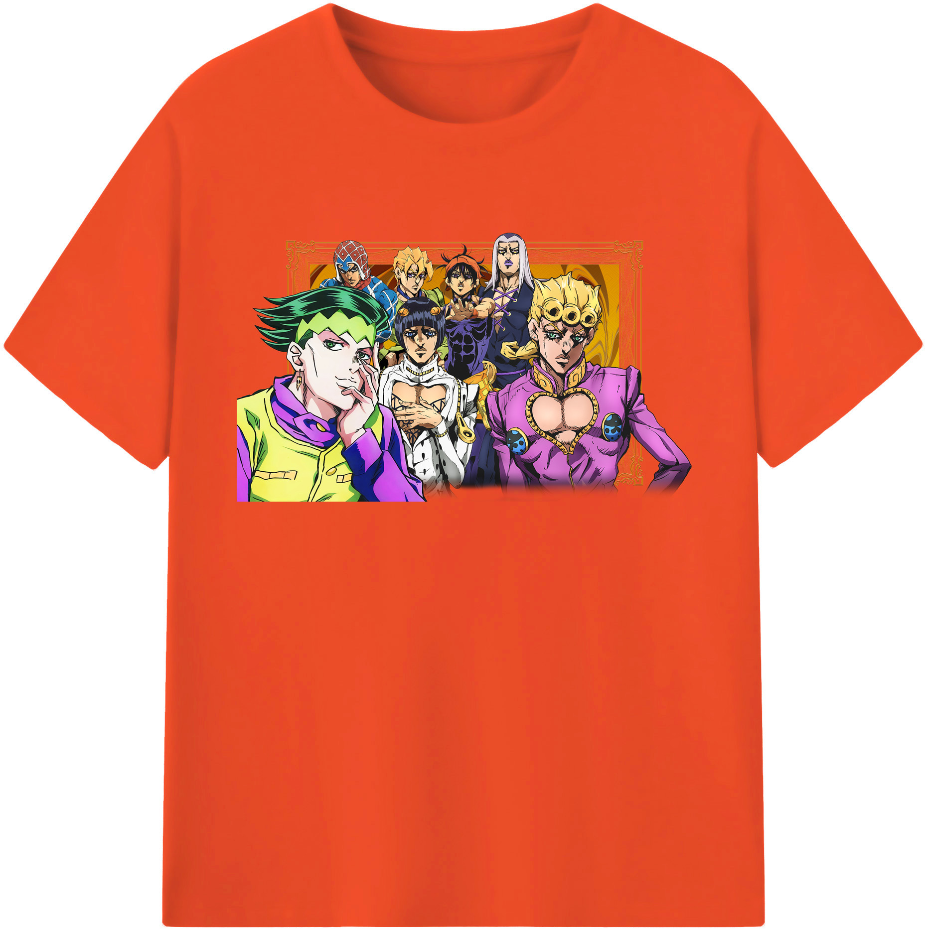 （画像用） ジョジョの奇妙な冒険 ジョルノ?ジョバァーナ JoJo's Bizarre Adventure Giorno Giovanna 綿100％半袖Tシャツ（フロントプリント）