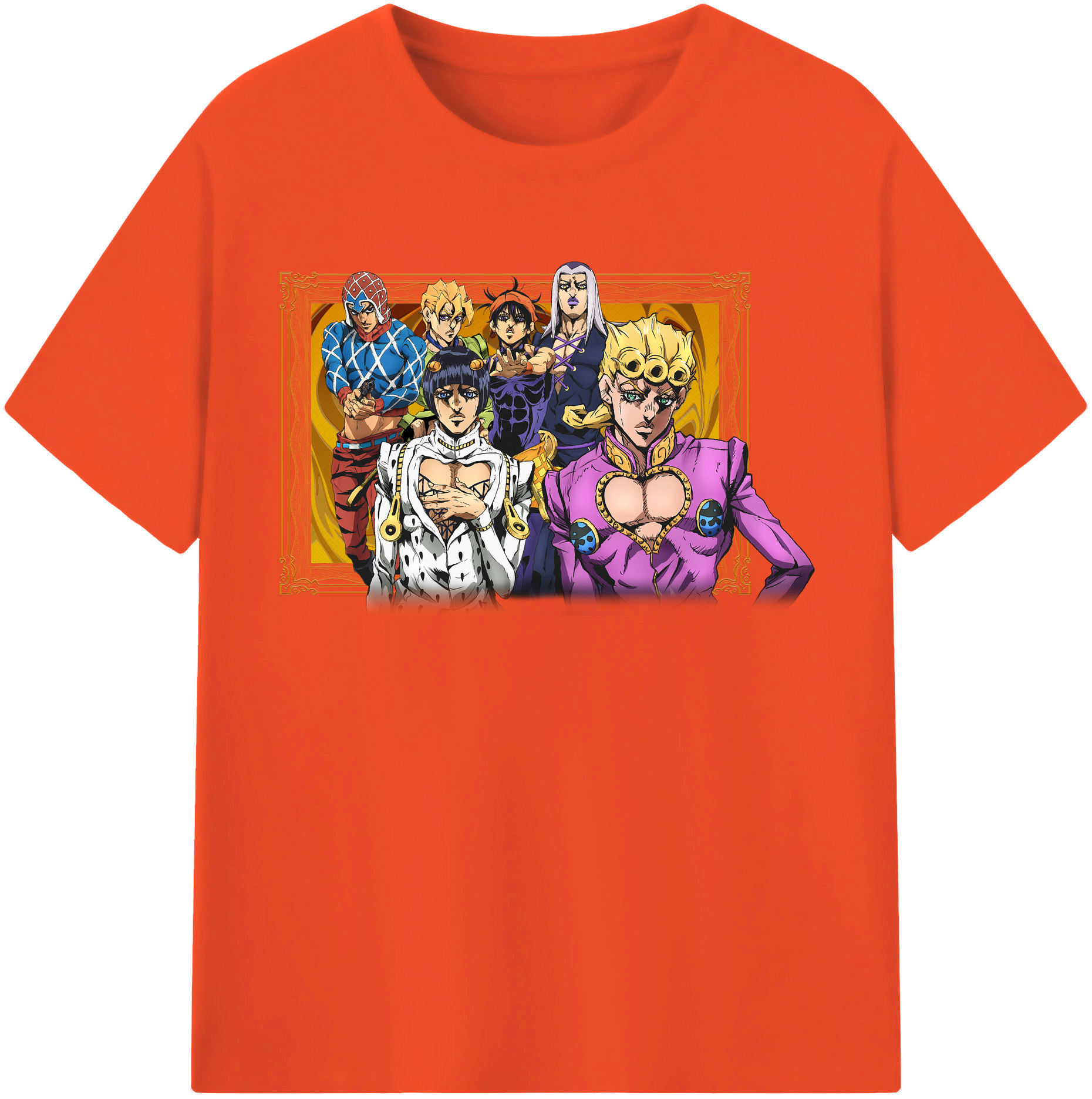 （画像用） ジョジョの奇妙な冒険 ジョルノ?ジョバァーナ JoJo's Bizarre Adventure Giorno Giovanna 綿100％半袖Tシャツ（フロントプリント）