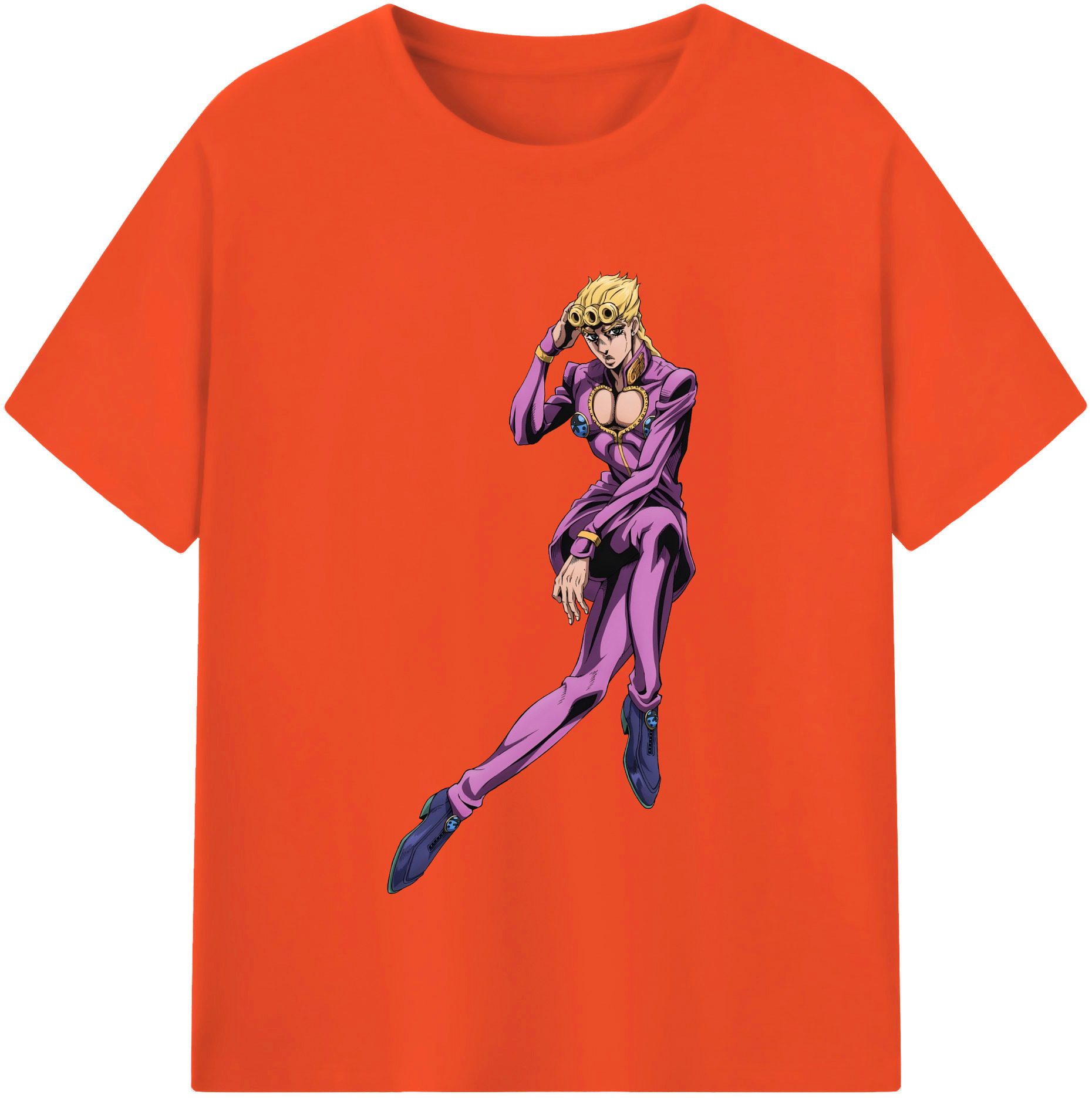 （画像用） ジョジョの奇妙な冒険 ジョルノ?ジョバァーナ JoJo's Bizarre Adventure Giorno Giovanna 綿100％半袖Tシャツ（フロントプリント）