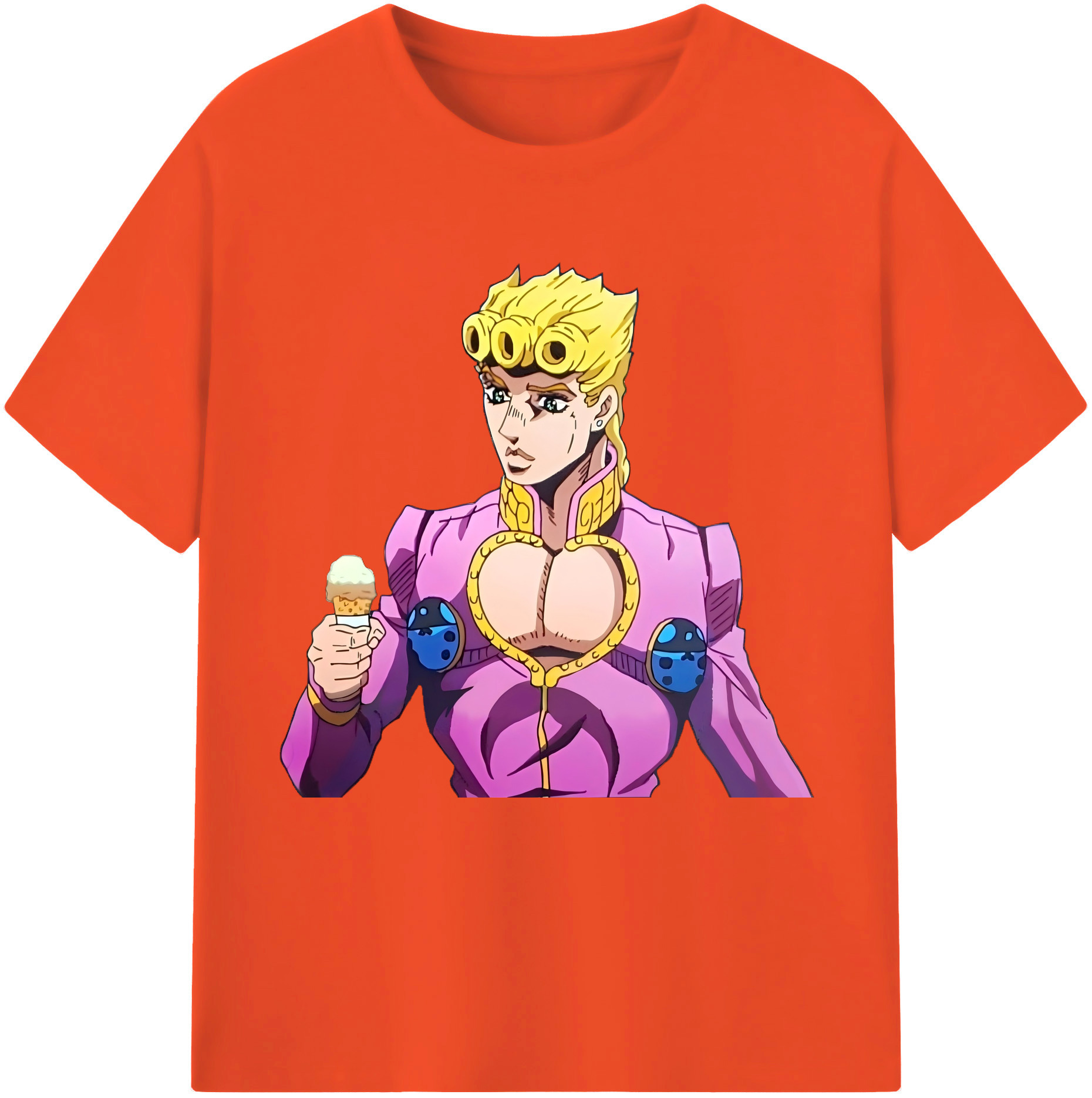 （画像用） ジョジョの奇妙な冒険 ジョルノ?ジョバァーナ JoJo's Bizarre Adventure Giorno Giovanna 綿100％半袖Tシャツ（フロントプリント）