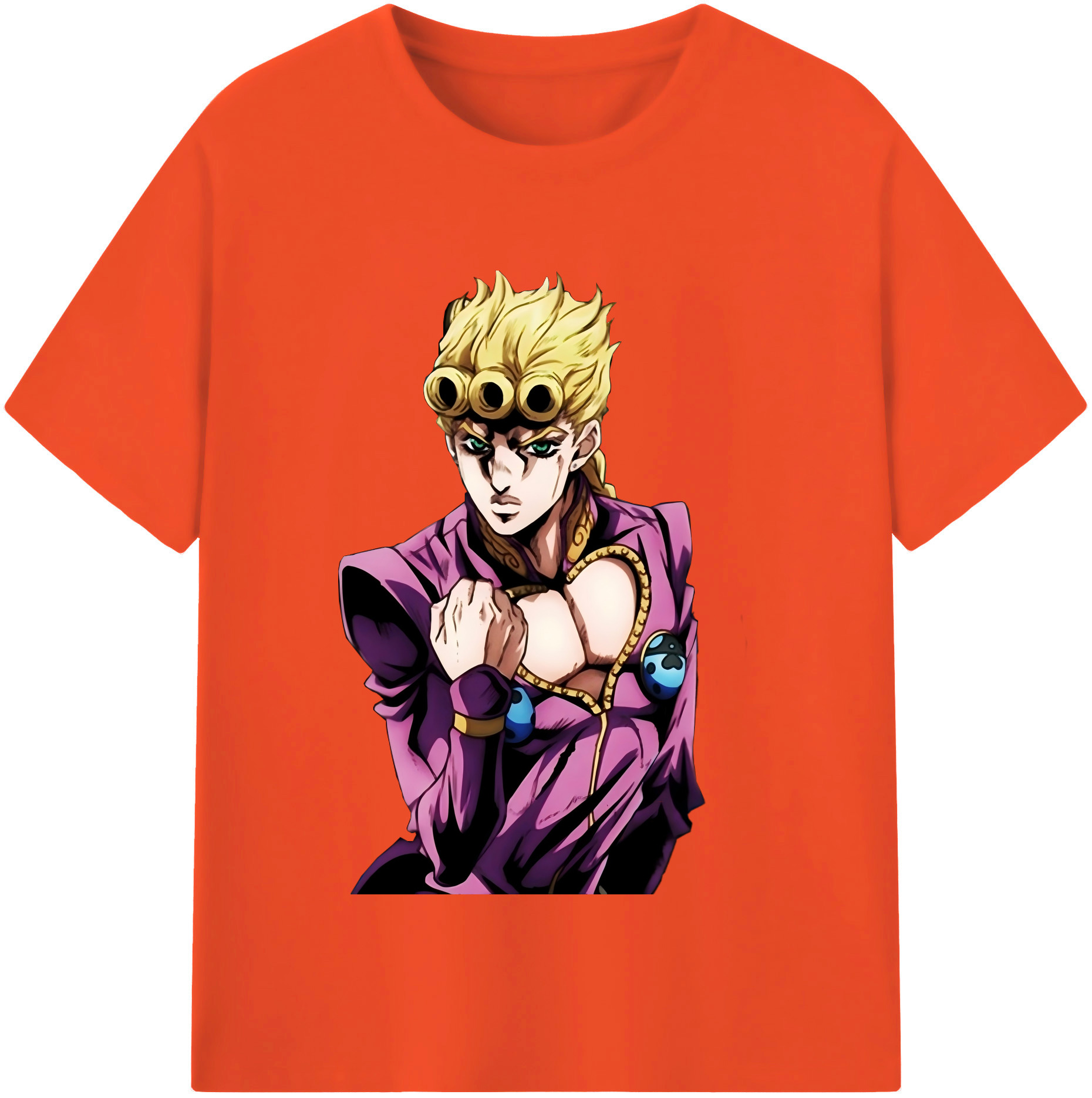 （画像用） ジョジョの奇妙な冒険 ジョルノ?ジョバァーナ JoJo's Bizarre Adventure Giorno Giovanna 綿100％半袖Tシャツ（フロントプリント）