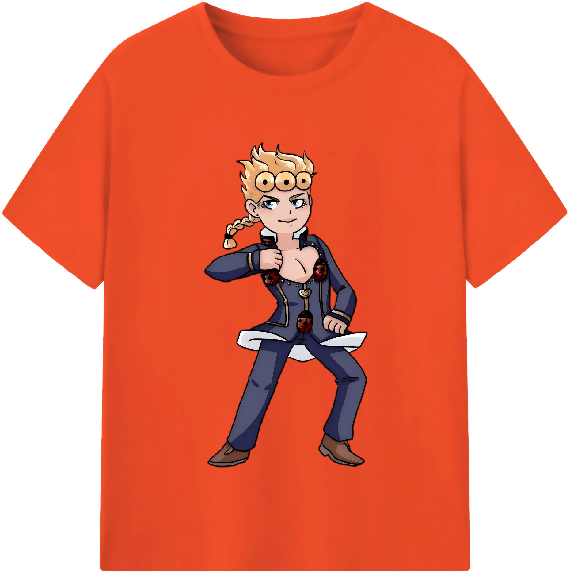 （画像用） ジョジョの奇妙な冒険 ジョルノ?ジョバァーナ JoJo's Bizarre Adventure Giorno Giovanna 綿100％半袖Tシャツ（フロントプリント）