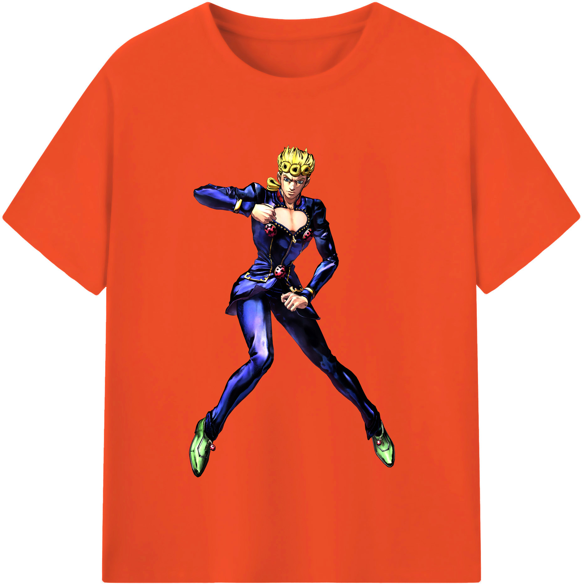 （画像用） ジョジョの奇妙な冒険 ジョルノ?ジョバァーナ JoJo's Bizarre Adventure Giorno Giovanna 綿100％半袖Tシャツ（フロントプリント）