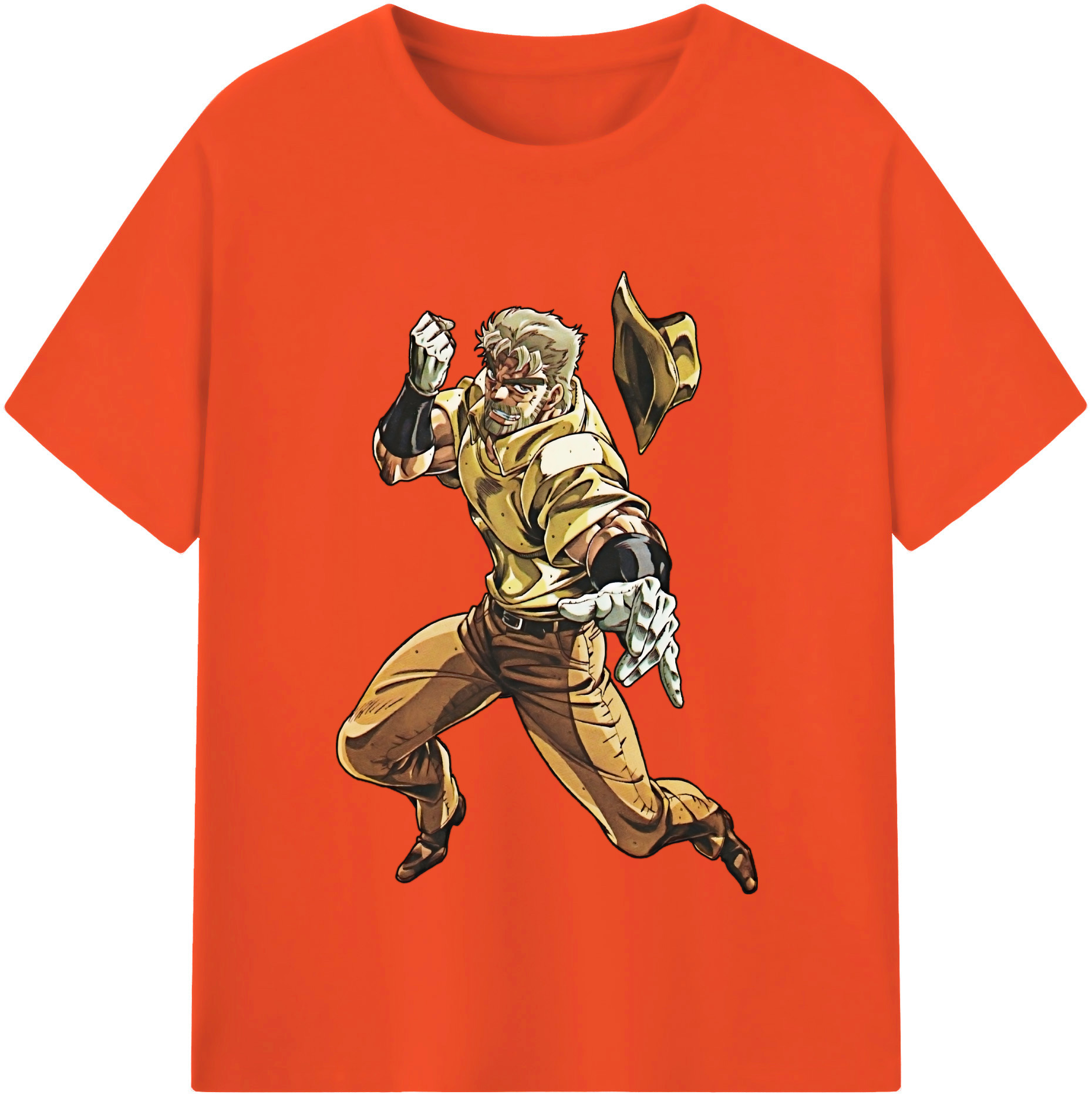（画像用） ジョジョの奇妙な冒険 ジョセフ?ジョースター JoJo's Bizarre Adventure Joseph Joestar 綿100％半袖Tシャツ（フロントプリント）