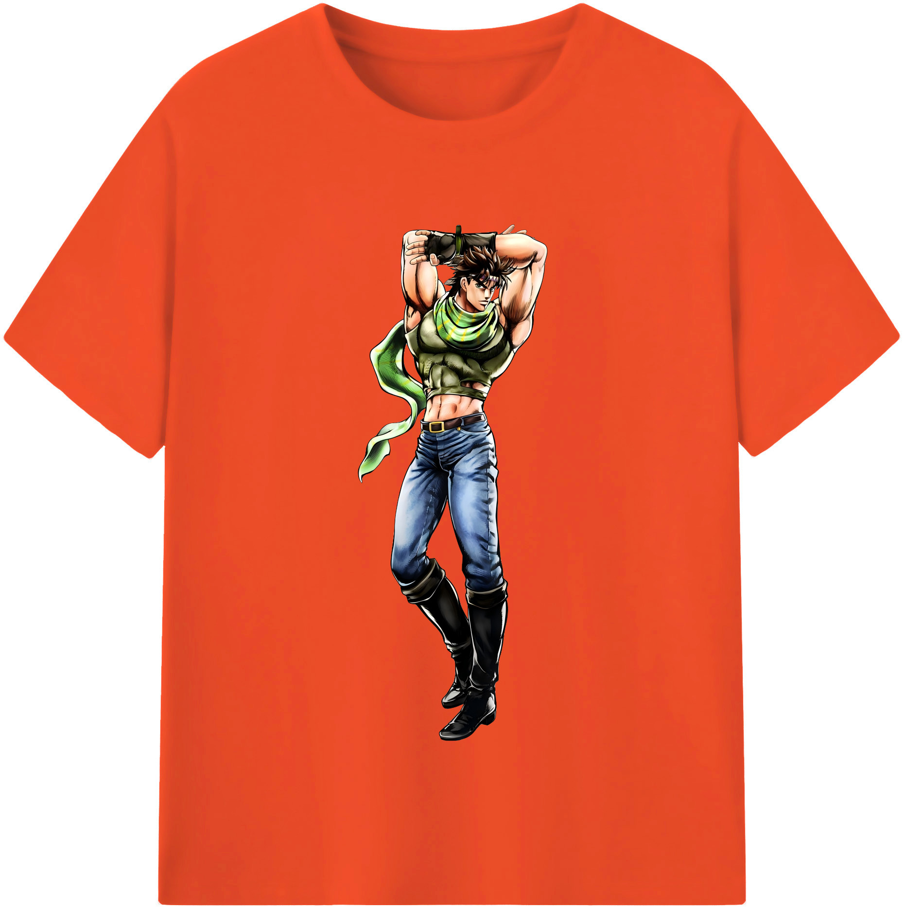 （画像用） ジョジョの奇妙な冒険 ジョセフ?ジョースター JoJo's Bizarre Adventure Joseph Joestar 綿100％半袖Tシャツ（フロントプリント）