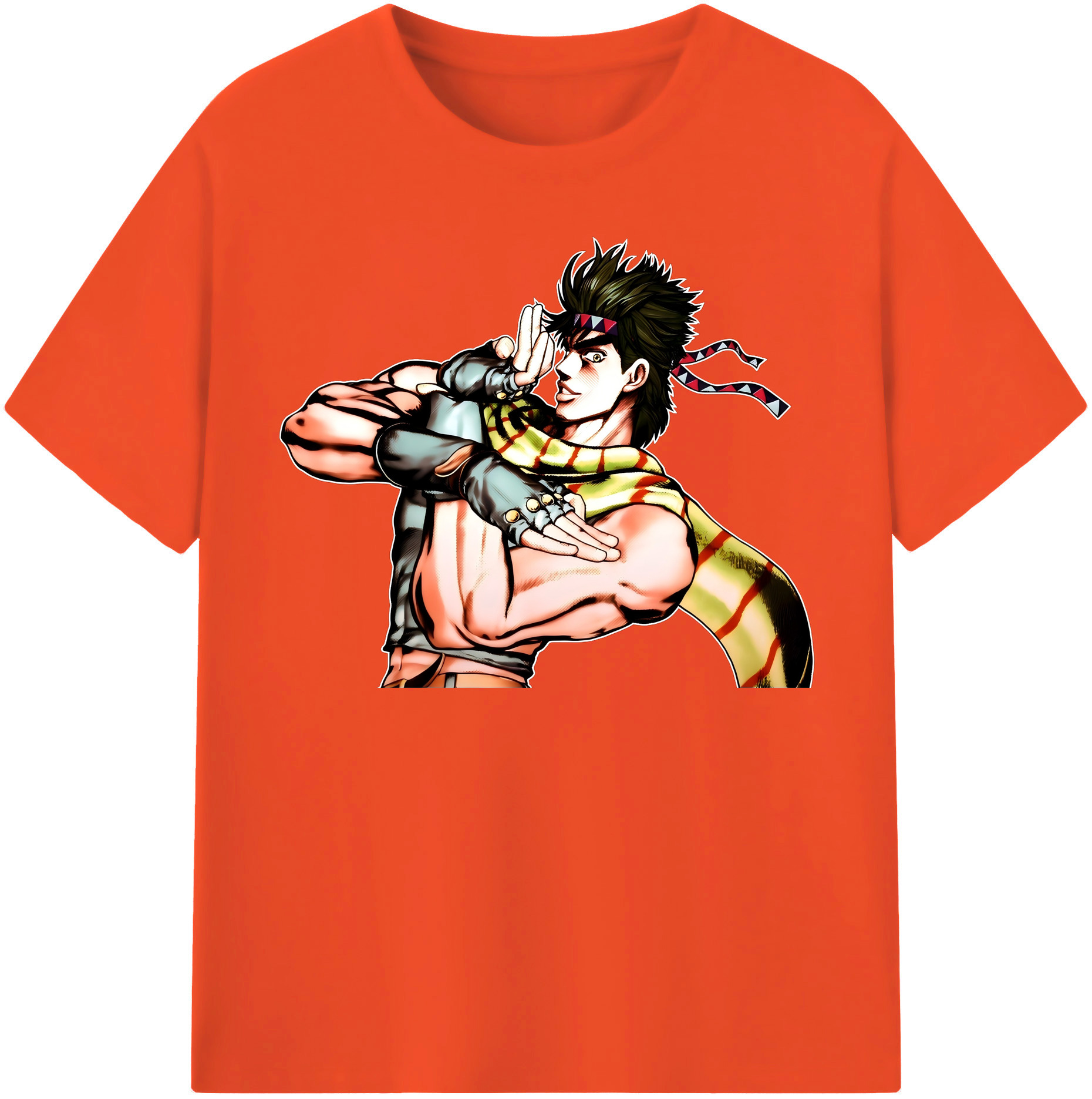 （画像用） ジョジョの奇妙な冒険 ジョセフ?ジョースター JoJo's Bizarre Adventure Joseph Joestar 綿100％半袖Tシャツ（フロントプリント）