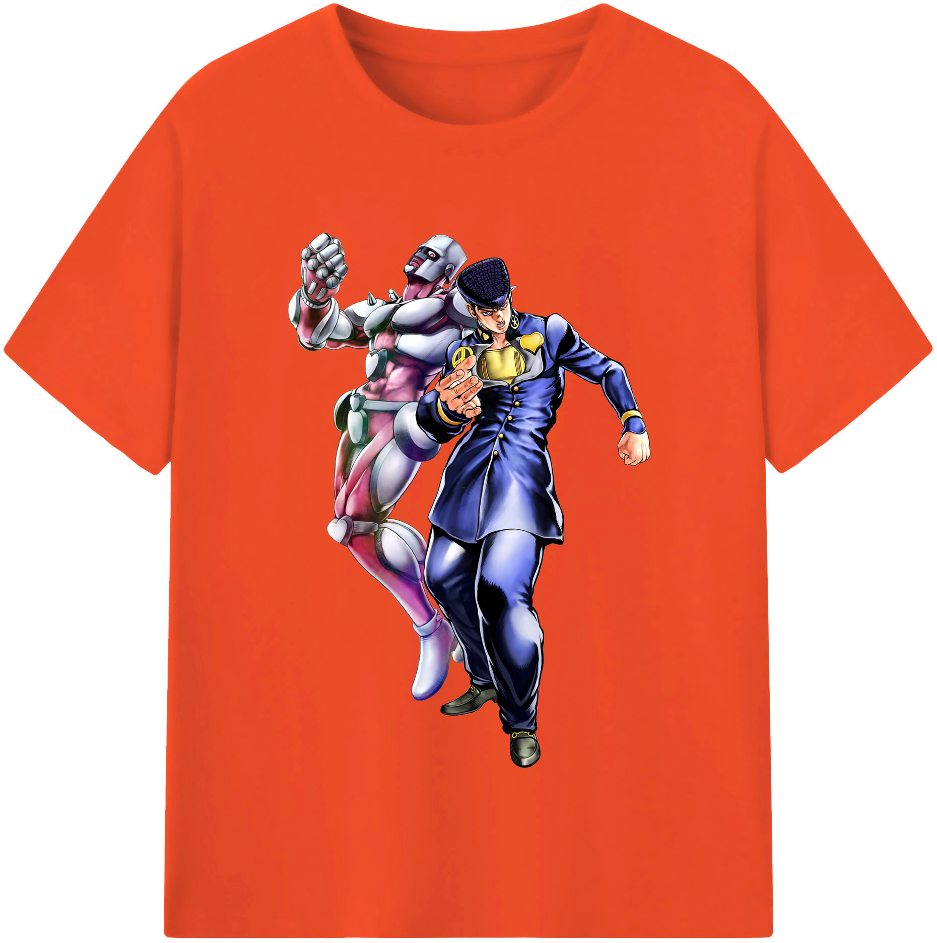 （画像用） ジョジョの奇妙な冒険 ひがしかた じょうすけ JoJo's Bizarre Adventure Higashikata Josuke 綿100％半袖Tシャツ（フロントプリント）