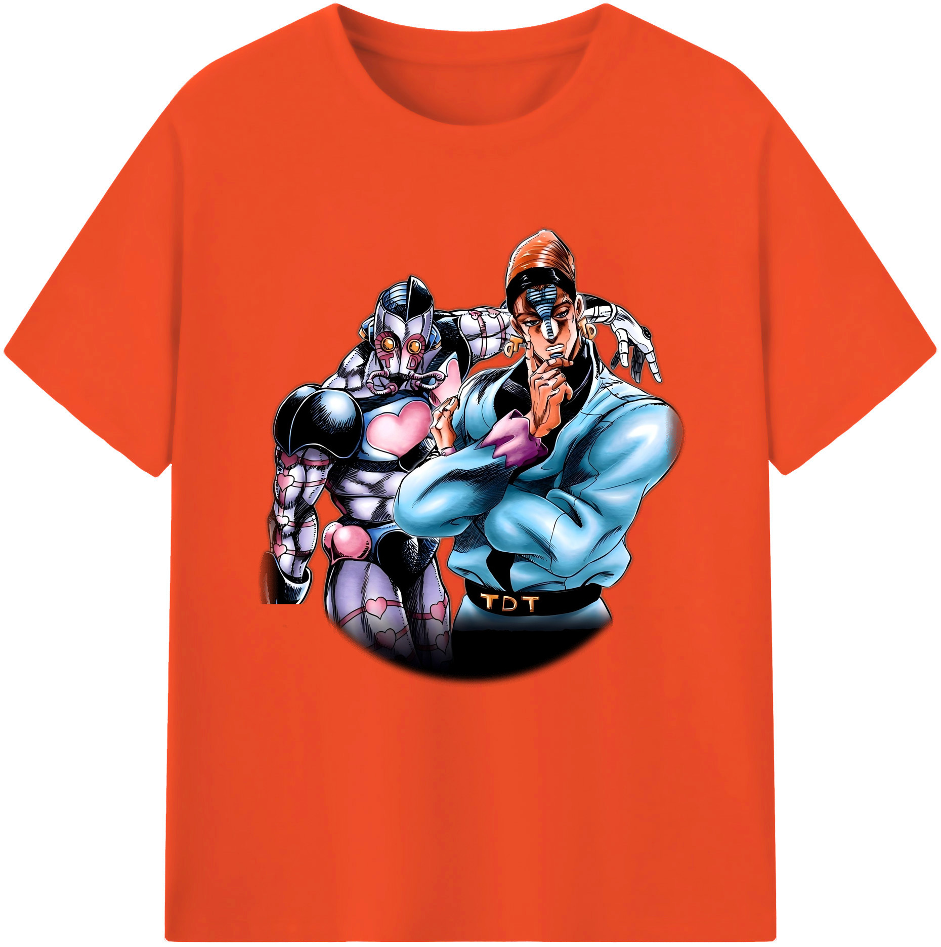 （画像用） ジョジョの奇妙な冒険 ひがしかた じょうすけ JoJo's Bizarre Adventure Higashikata Josuke 綿100％半袖Tシャツ（フロントプリント）