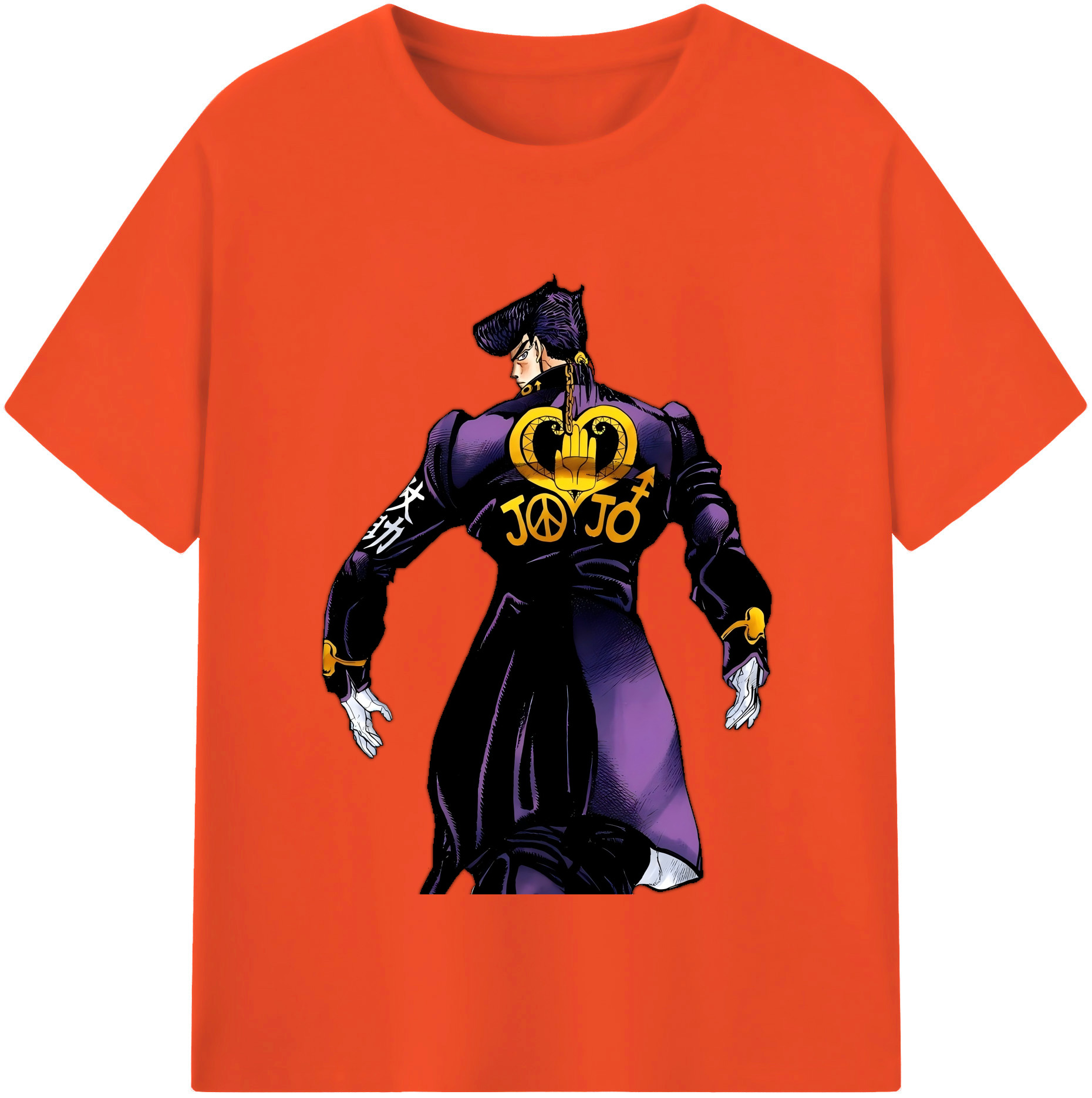 （画像用） ジョジョの奇妙な冒険 ひがしかた じょうすけ JoJo's Bizarre Adventure Higashikata Josuke 綿100％半袖Tシャツ（フロントプリント）
