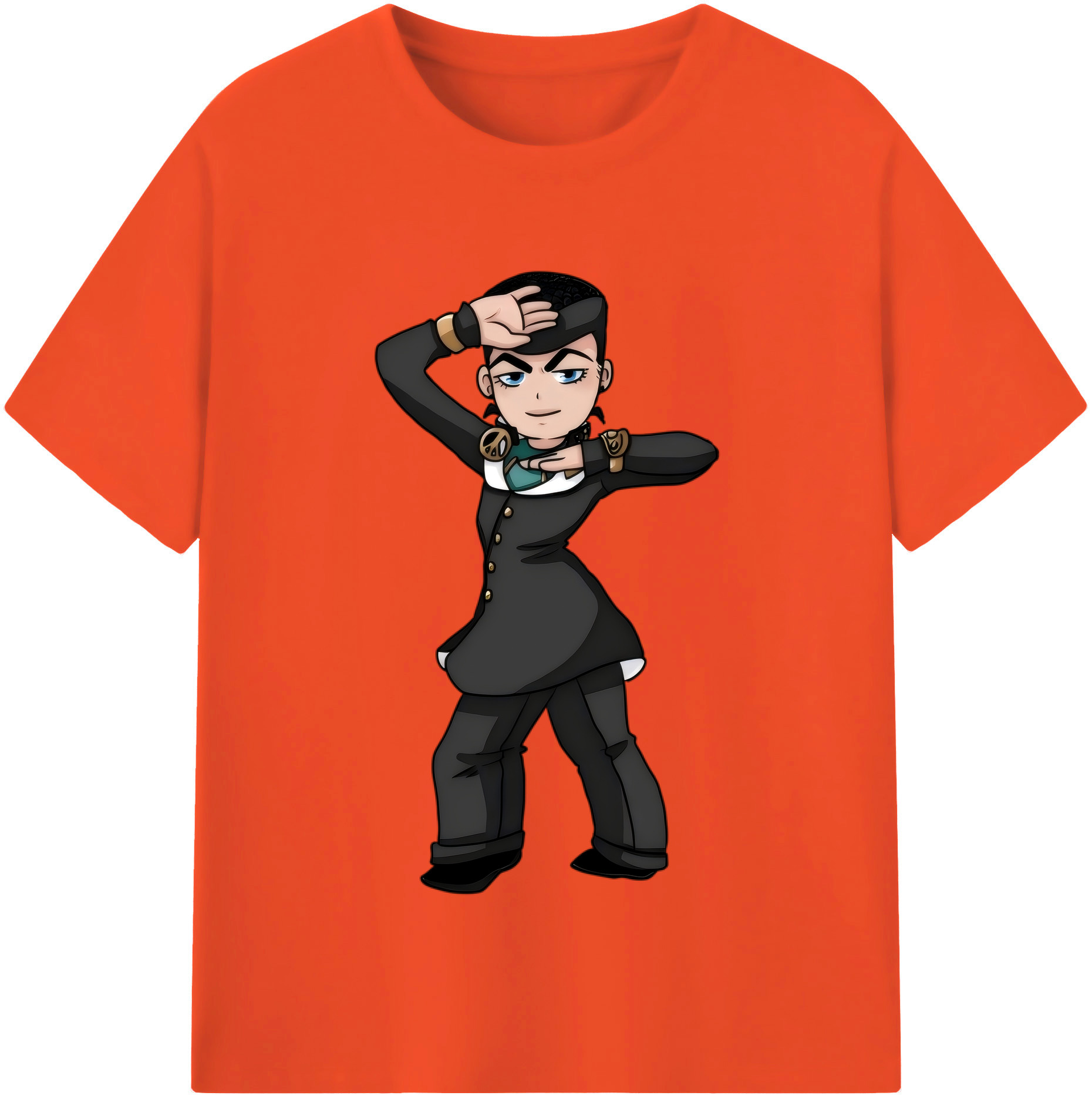 （画像用） ジョジョの奇妙な冒険 ひがしかた じょうすけ JoJo's Bizarre Adventure Higashikata Josuke 綿100％半袖Tシャツ（フロントプリント）