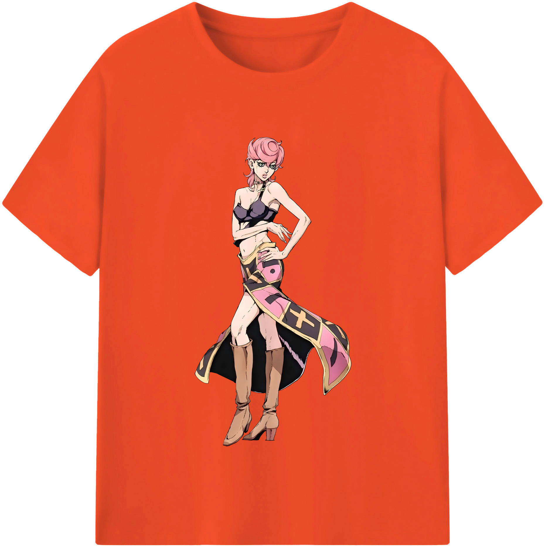 （画像用） ジョジョの奇妙な冒険 トリッシュ?ウナ JoJo's Bizarre Adventure Trish Una 綿100％半袖Tシャツ（フロントプリント）