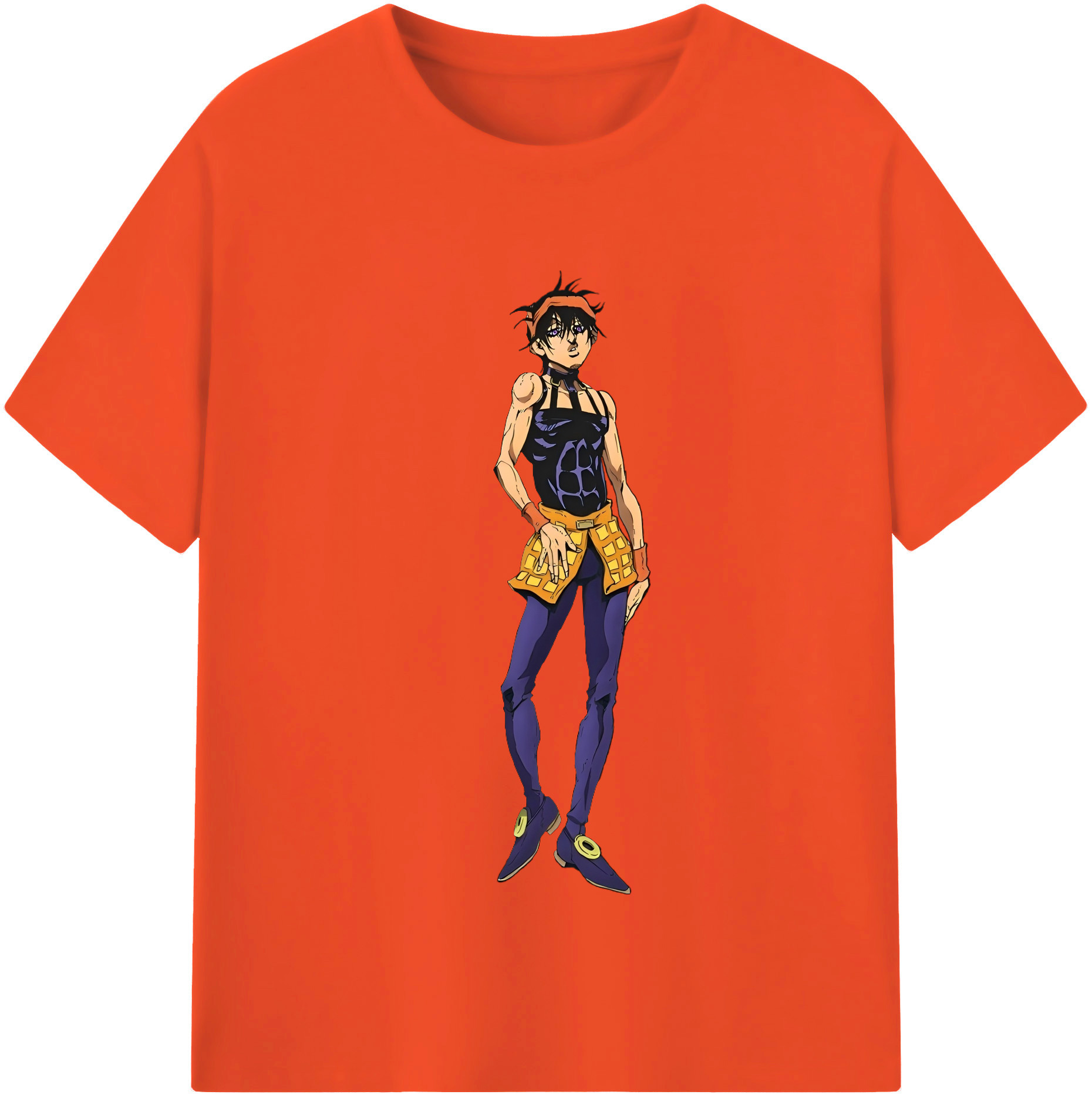 （画像用） ジョジョの奇妙な冒険 ナランチャ?ギルガ JoJo's Bizarre Adventure Narancia Ghirga 綿100％半袖Tシャツ（フロントプリント）