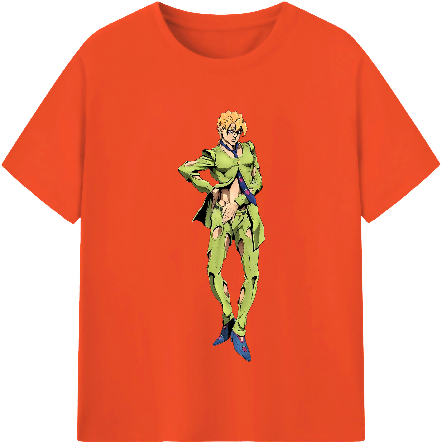 （画像用） ジョジョの奇妙な冒険 パンナコッタ?フー JoJo's Bizarre Adventure Pannacotta Fugo 綿100％半袖Tシャツ（フロントプリント）