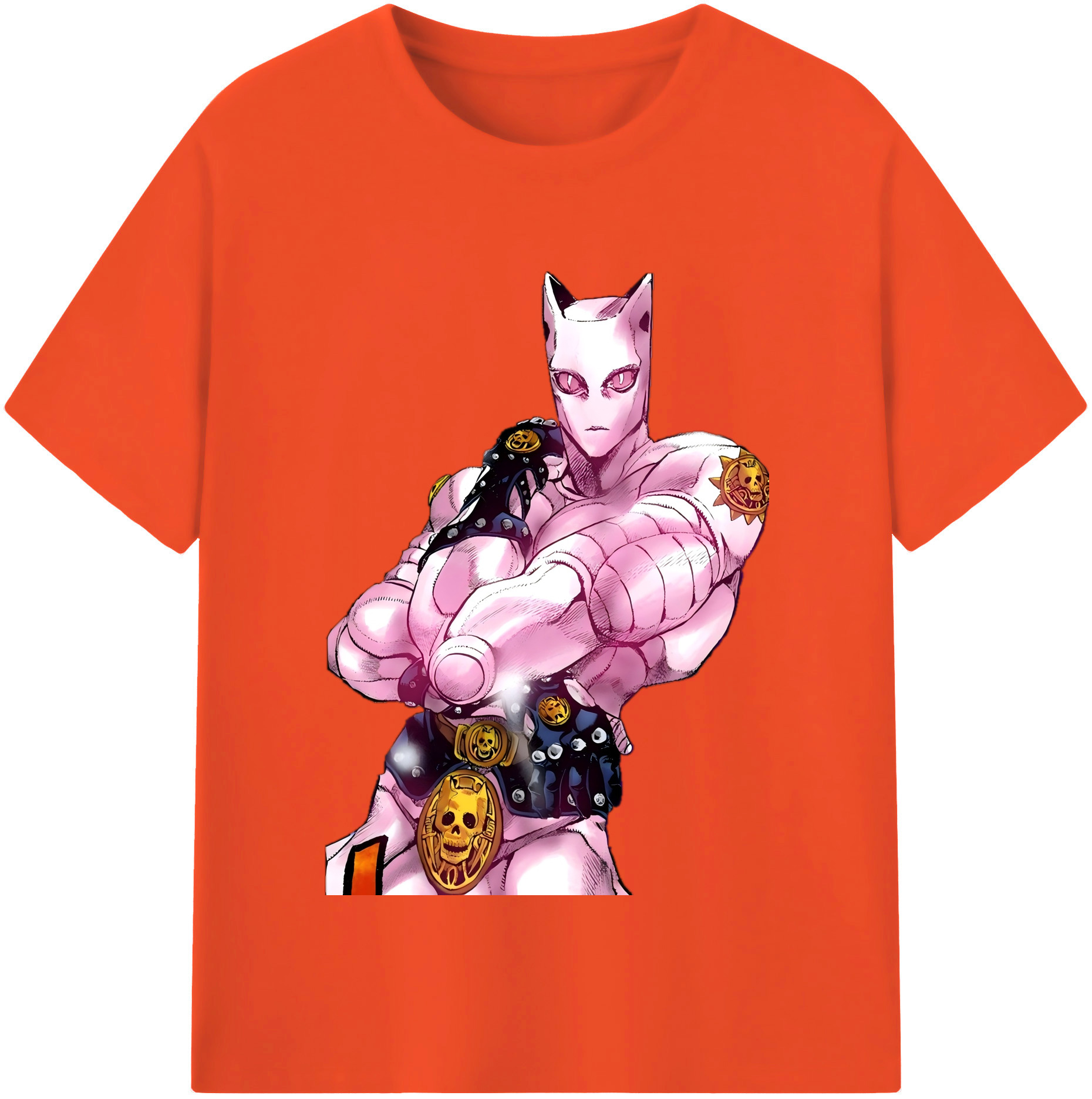 （画像用） ジョジョの奇妙な冒険 きら よしかげ JoJo's Bizarre Adventure Kira Yoshikage 綿100％半袖Tシャツ（フロントプリント）