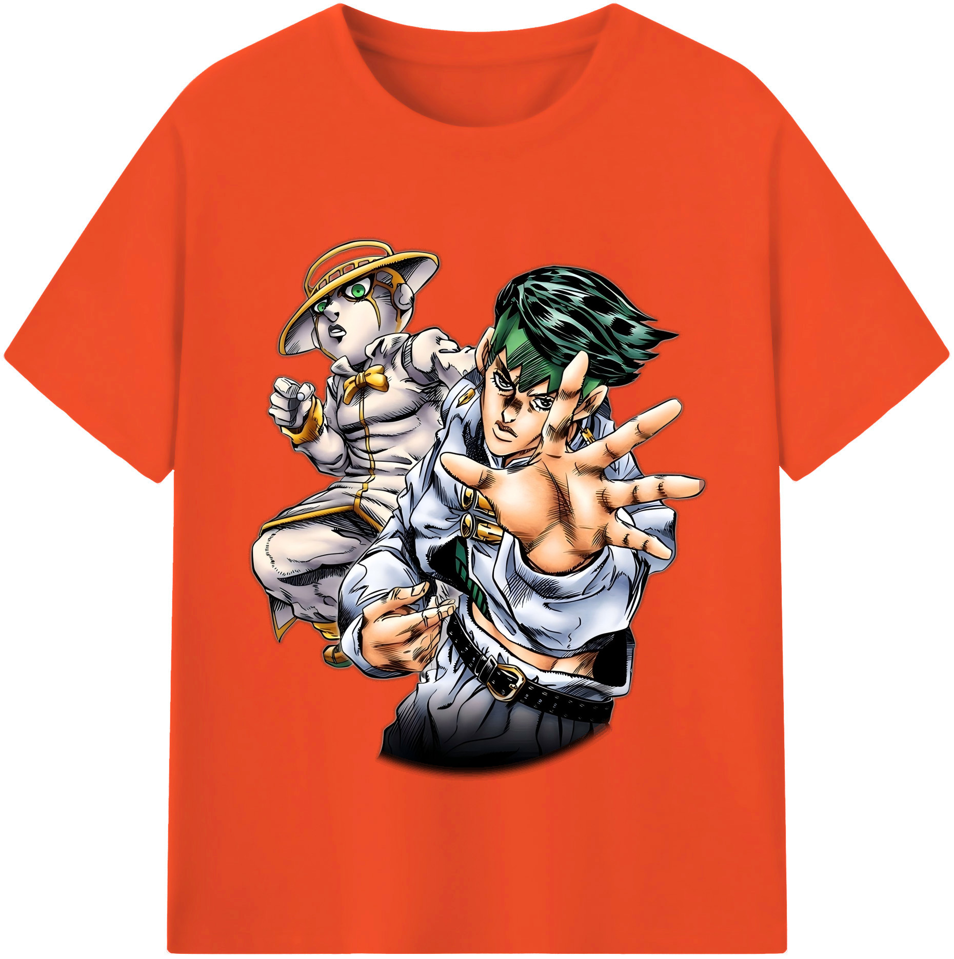 （画像用） ジョジョの奇妙な冒険 岸辺 露伴（きしべ ろはん） JoJo's Bizarre Adventure Rohan Kishibe 綿100％半袖Tシャツ（フロントプリント）
